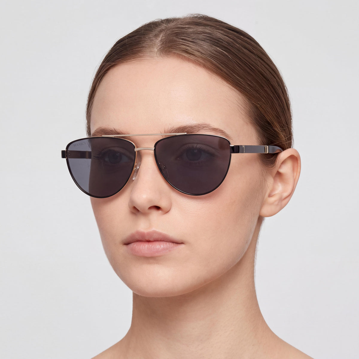 Gafas de sol informales para mujer Max & Co. con montura de metal negro brillante y protección UV 400, ancho de lente de 57 mm, Photo 4