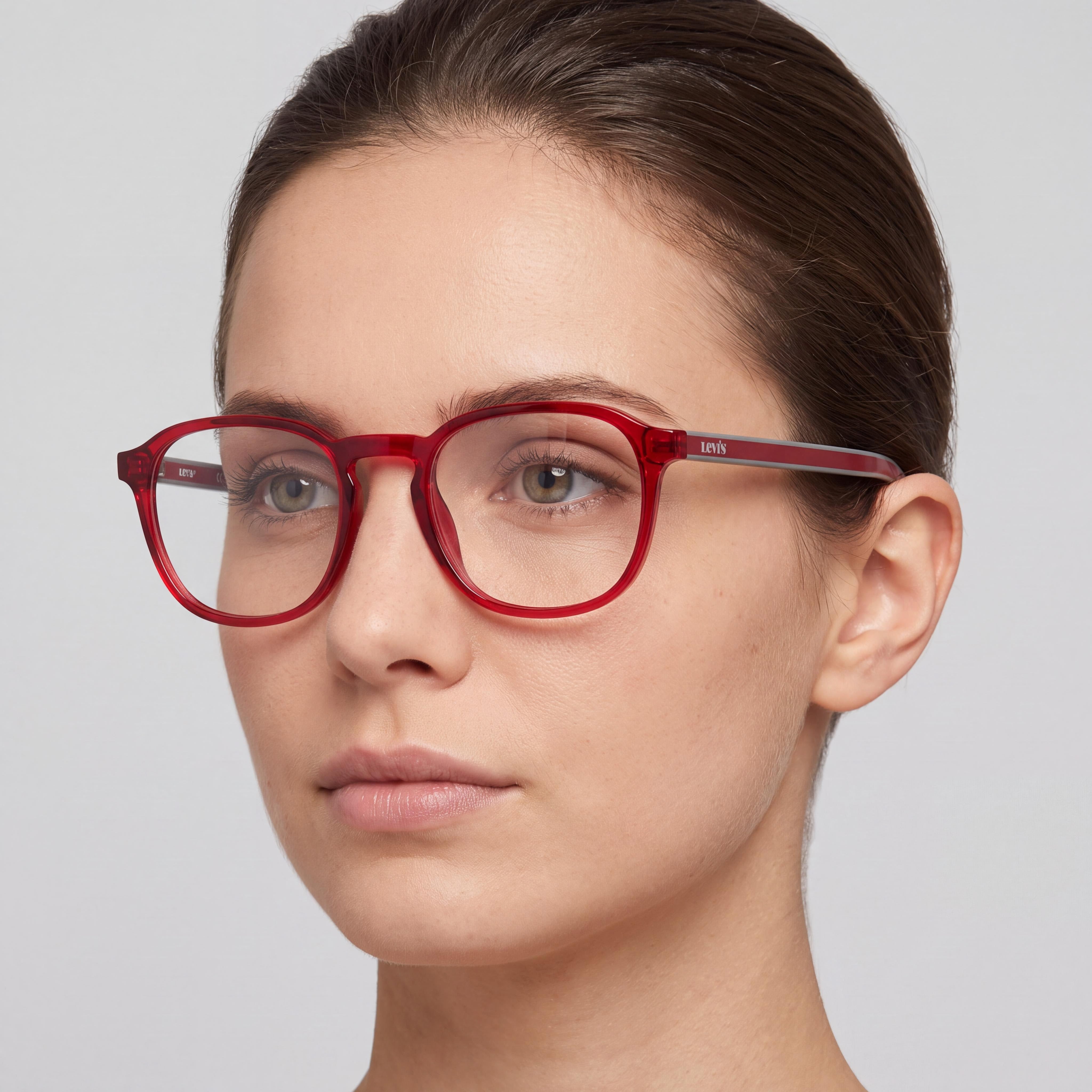 Levi's Lv 1024 Women's Red Plastic Prescription Eyeglasses Frame, Lens Width 50mm, Bridge 20mm, Temple 145mm, Photo 4