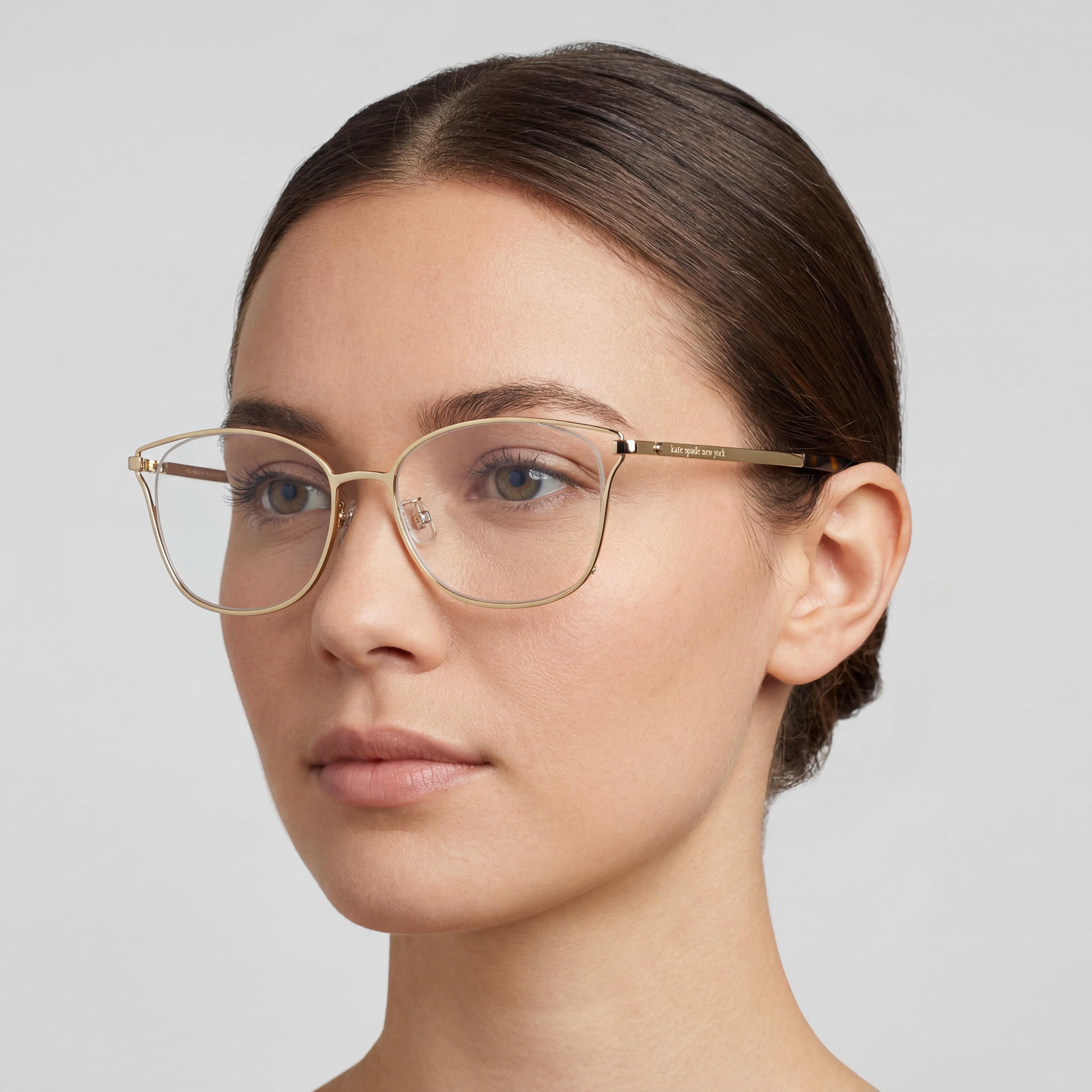 kate spade new york Classic Cat-Eye Women's Dark Havana Stainless Steel Optical Eyeglasses 52mm, Photo 4