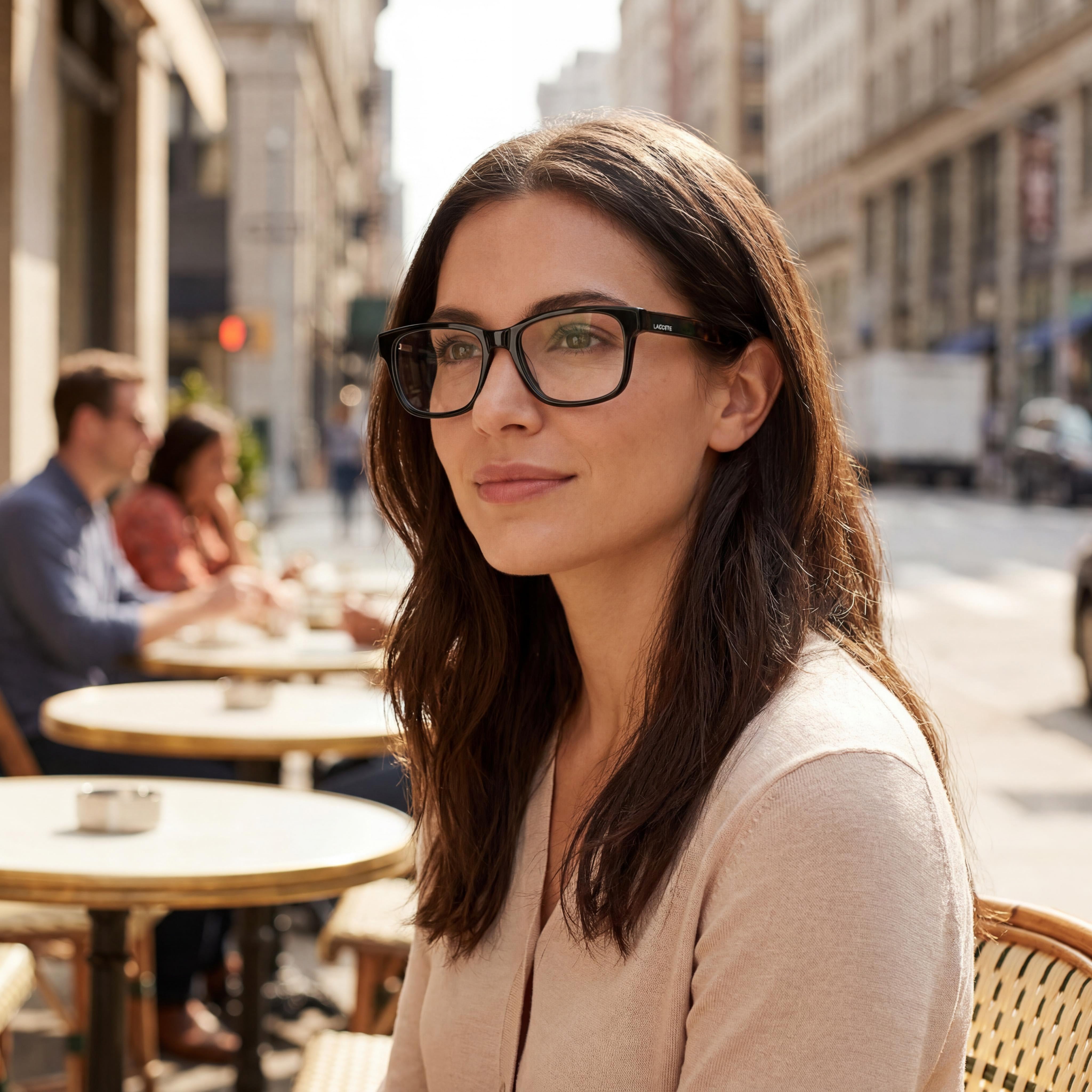 Lacoste L2910 Modern Sport Unisex Eyeglasses, Black Acetate Full-Rim Frame, 55mm Lens Width, Photo 5