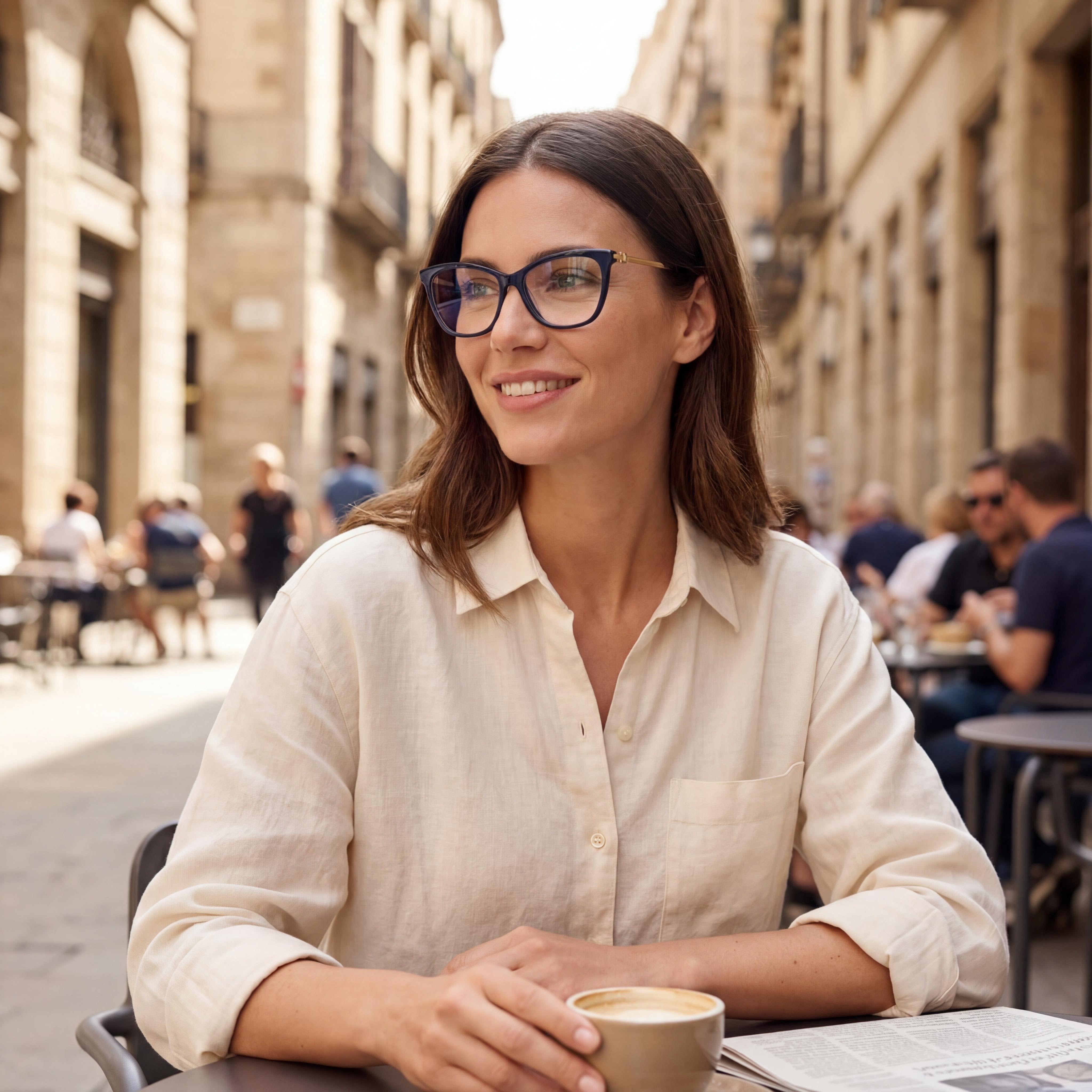 MaxMara Mm5070 Women's Blue Full Rim Plastic Frame Eyewear with Transparent Lenses 54mm, Photo 4