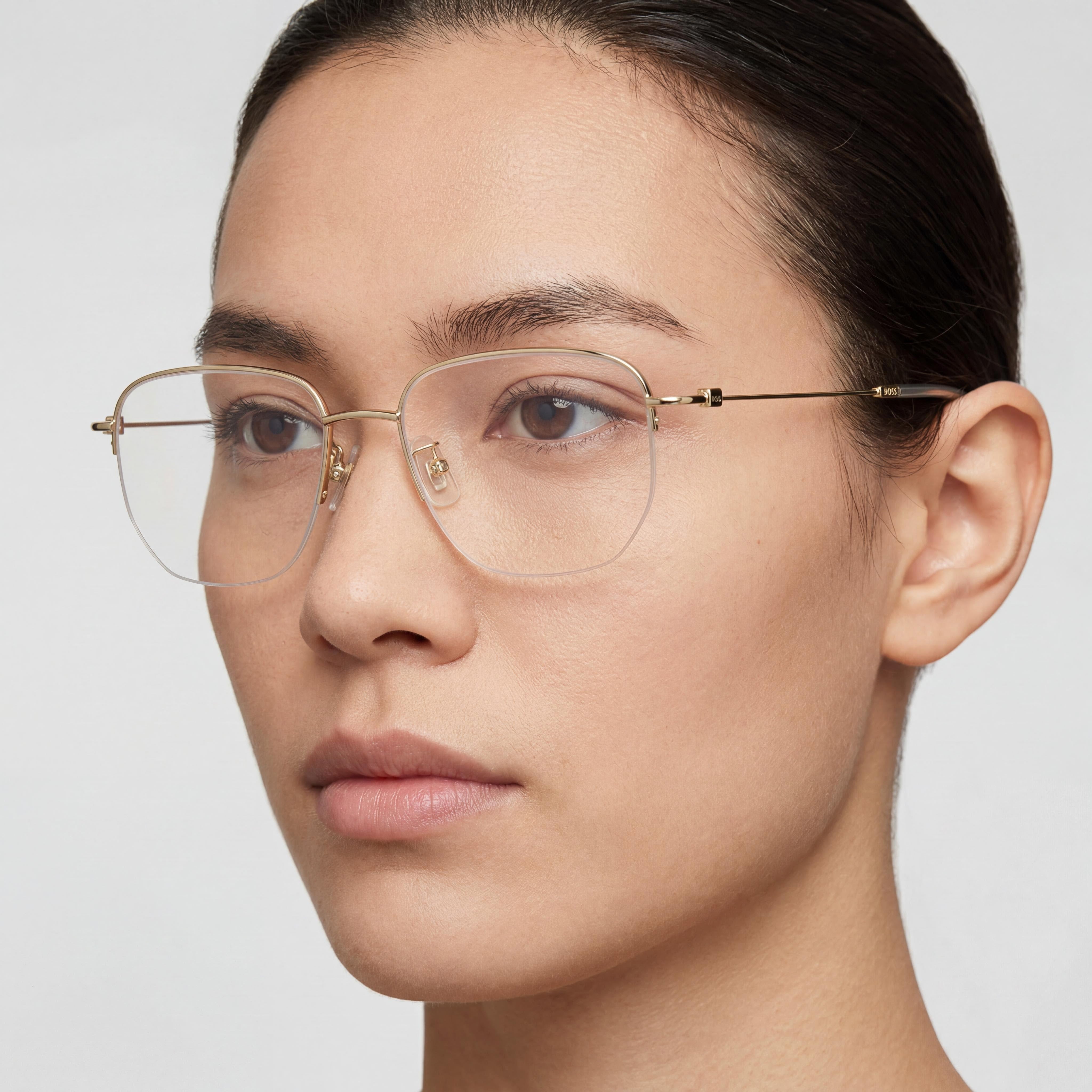 Gafas Hugo Boss de Estilo Casual Unisex Montura de Acero y Aleación Dorada Lente de Policarbonato No Polarizada Lente de 54 mm, Photo 5