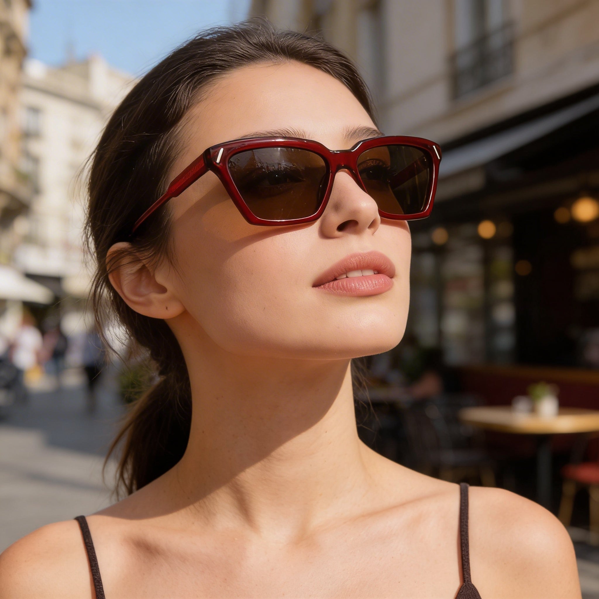 Victoria Beckham Vb661s Unisex Red Rectangular Acetate Frame Sunglasses with 100% UV Protection and Non-Polarized Polycarbonate Lenses 57mm, Photo 4