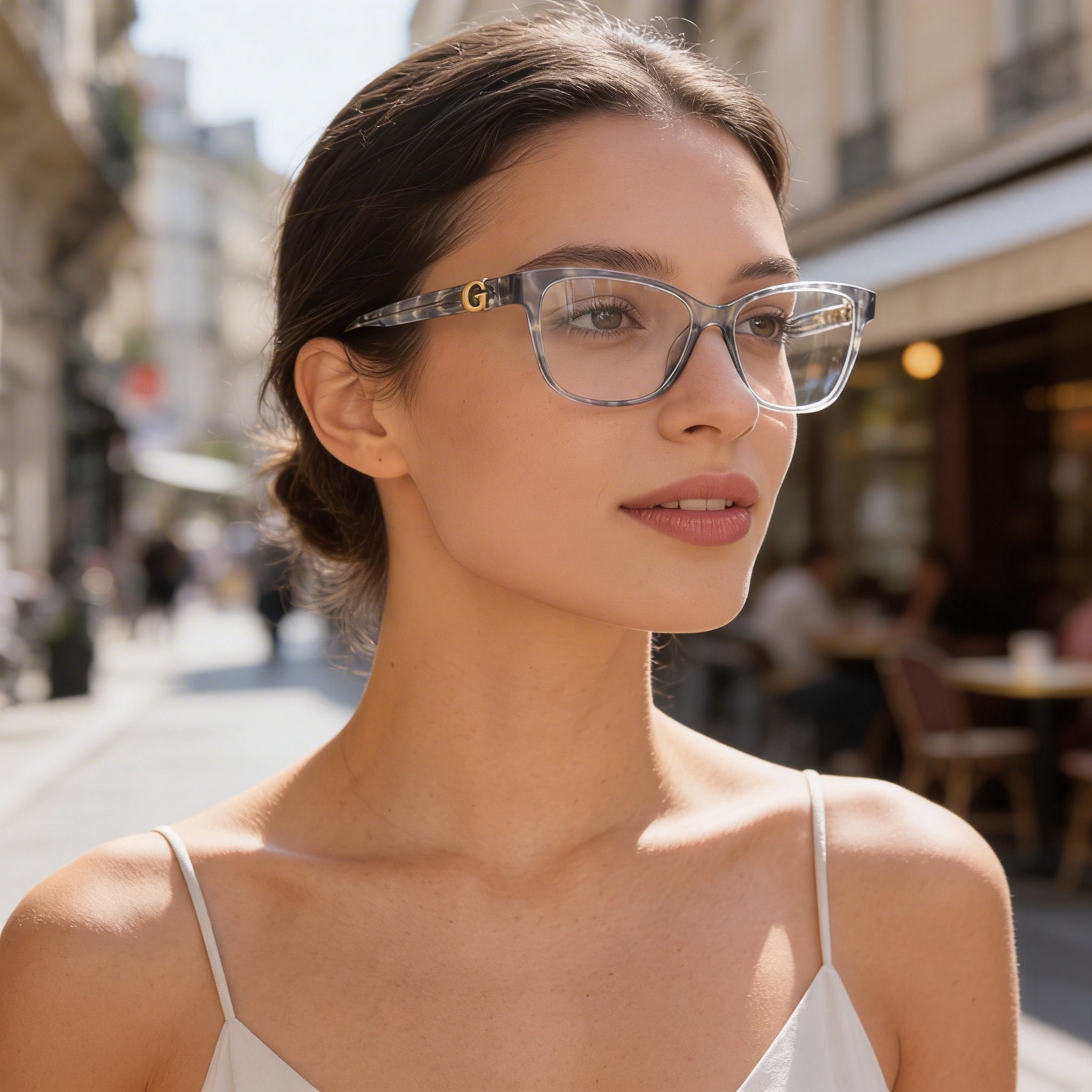 Gafas GUESS Gu50227 para mujer con montura de plástico azul brillante de 54 mm, Photo 6