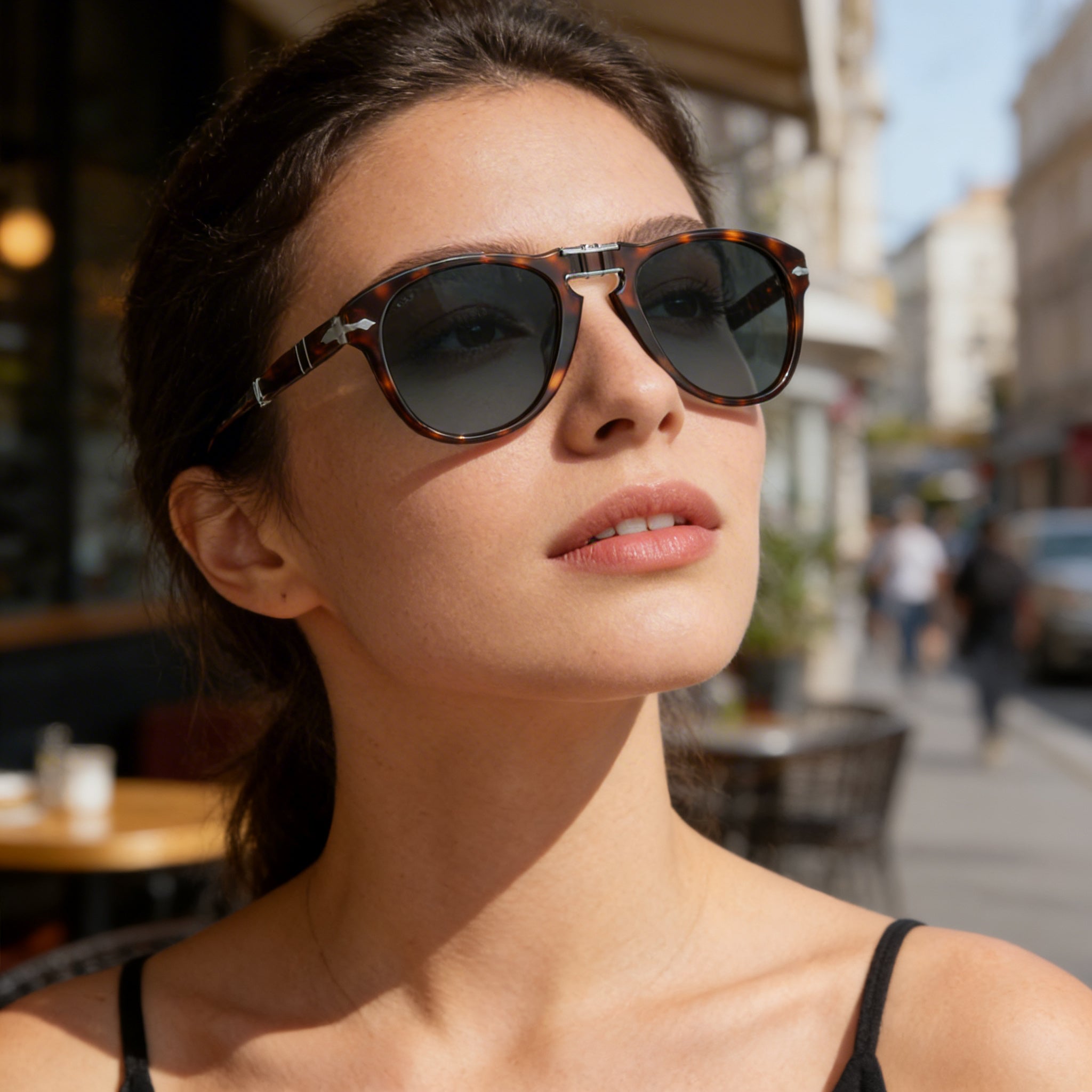 Persol Po0714 Folding Unisex Havana Acetate Blue Gradient Polarized Lenses UV Protection 54mm Sunglasses, Photo 4