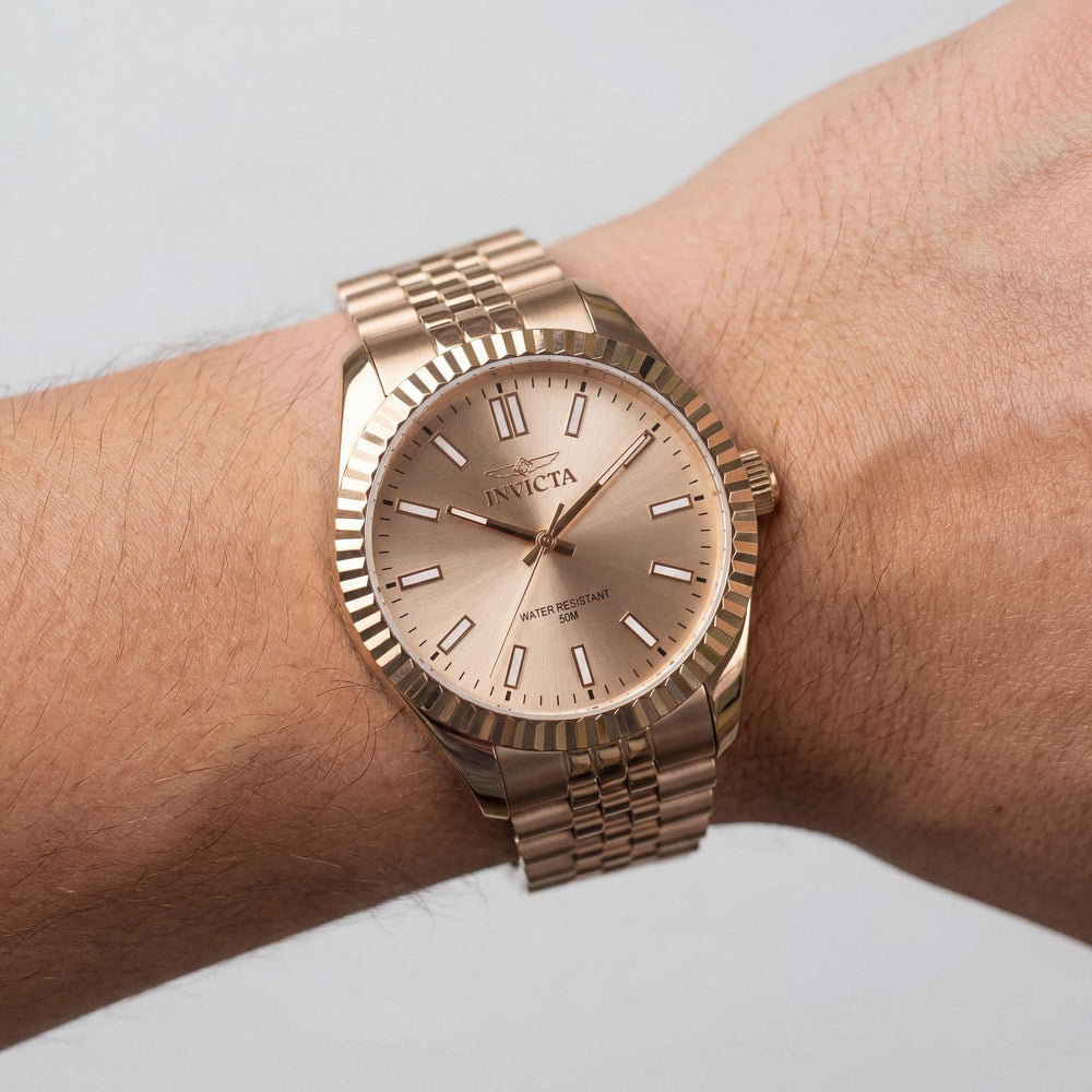 Reloj unisex Invicta Specialty 47493 con correa, esfera en oro rosa, acero inoxidable, 43 mm