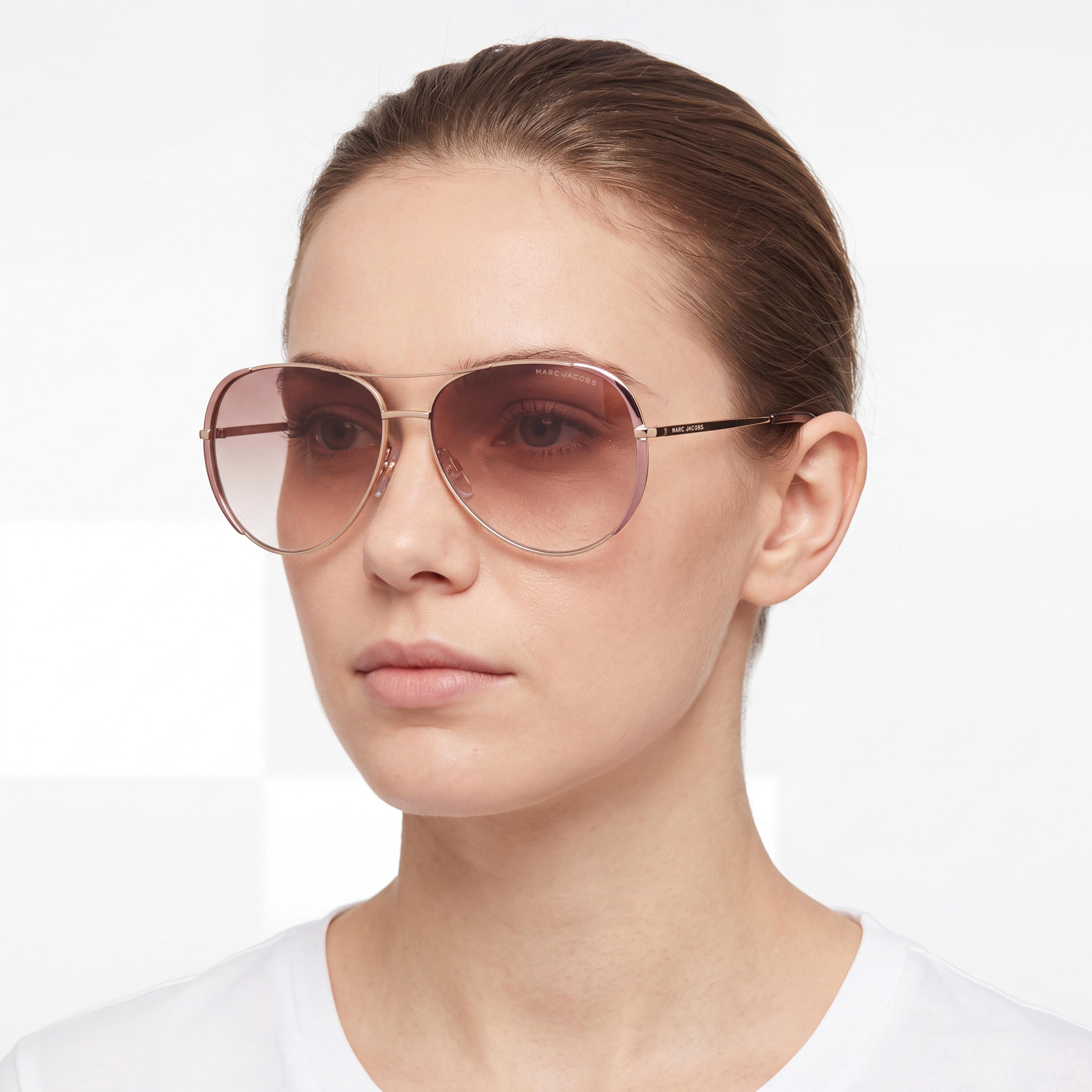 Marc Jacobs MARC 686/S Women's Gold Burgundy Acetate Frame Sunglasses with UV 400 Protection, 59mm Lens Width, Photo 5
