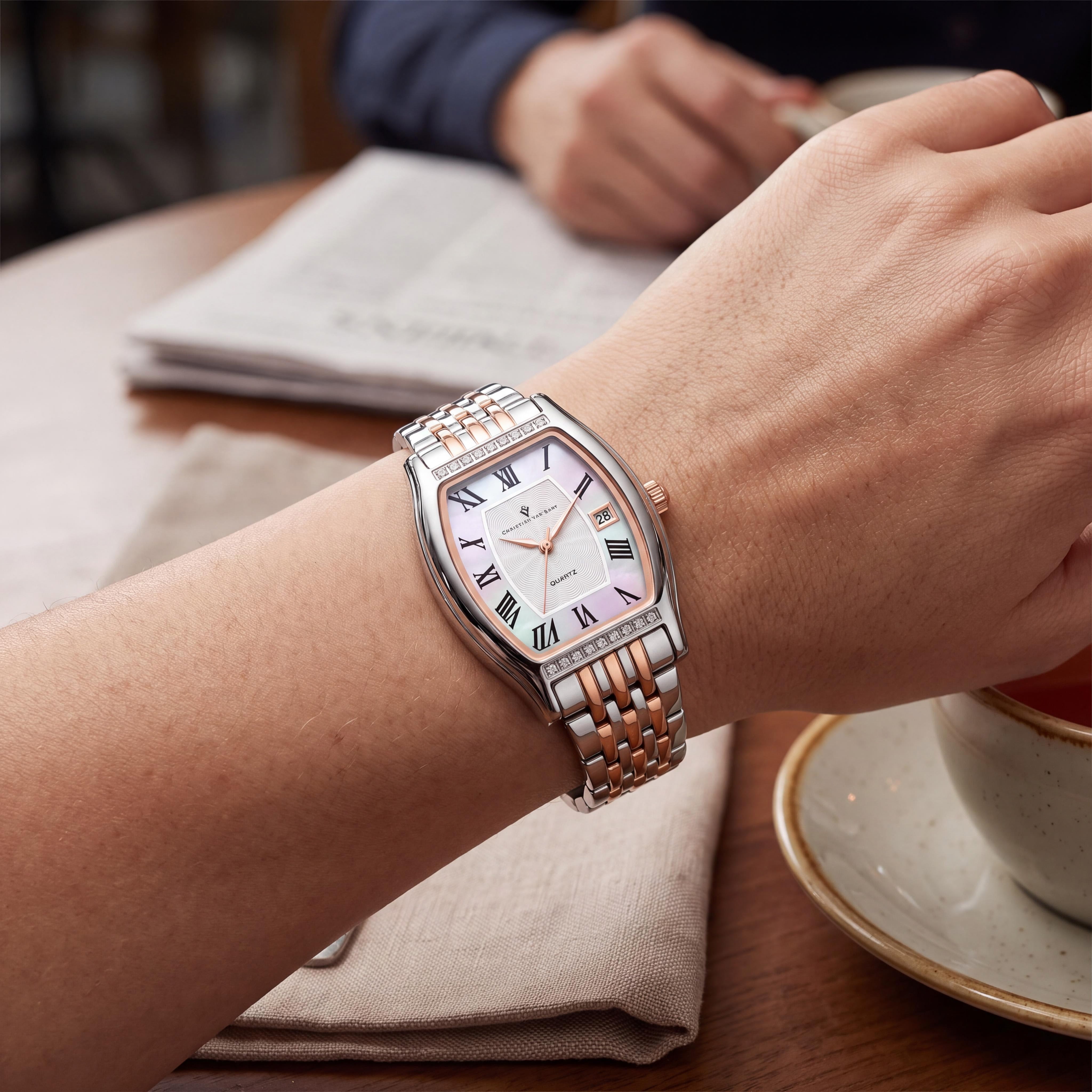 Christian Van Sant CV2451 Bracelet Women's Stainless Steel Watch, White Dial, Mineral Crystal, Water Resistant, Photo 3