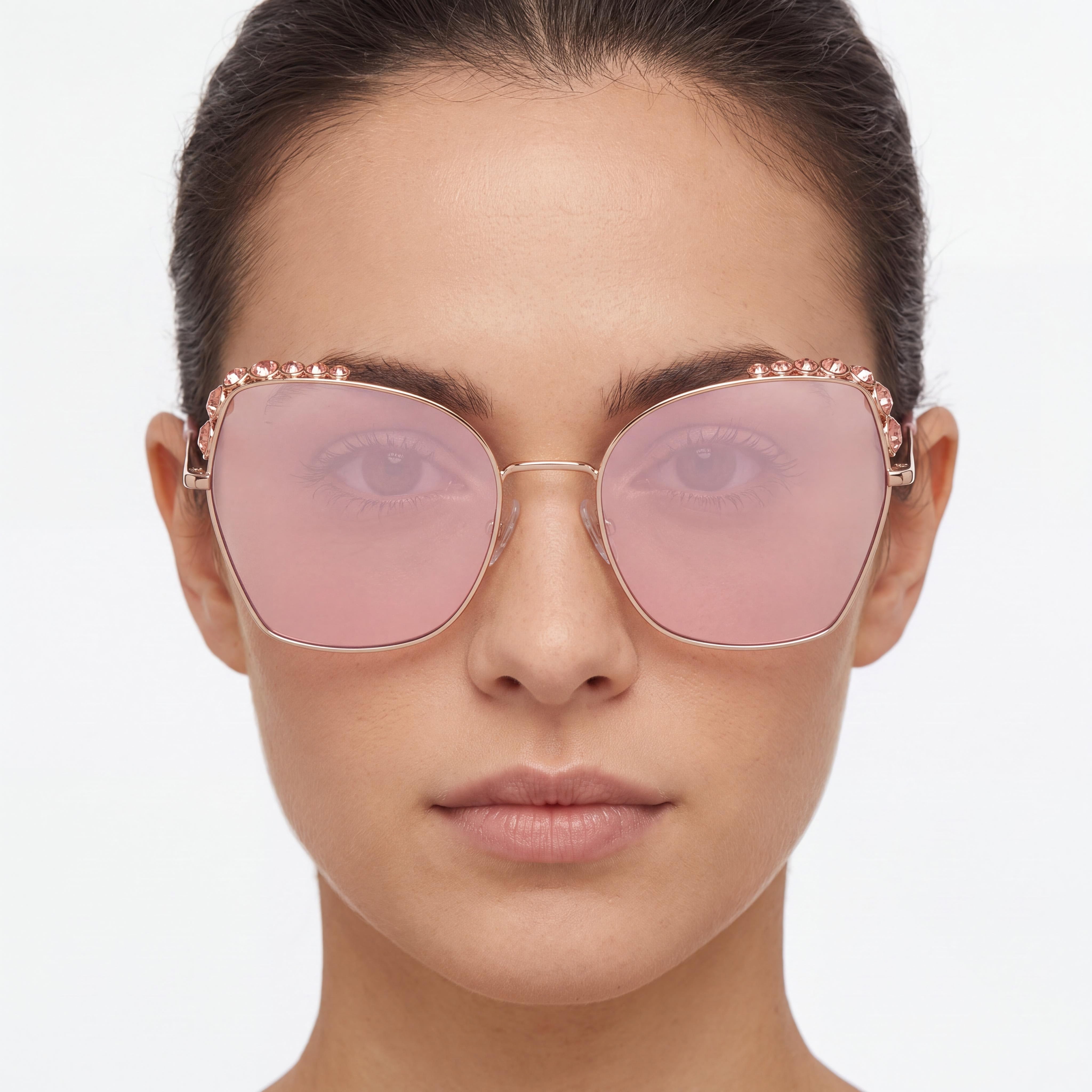Carolina Herrera Her 0145/S Women's Pink Metal Cat Eye Smoke Lens UV Protected Sunglasses 59mm, Photo 5