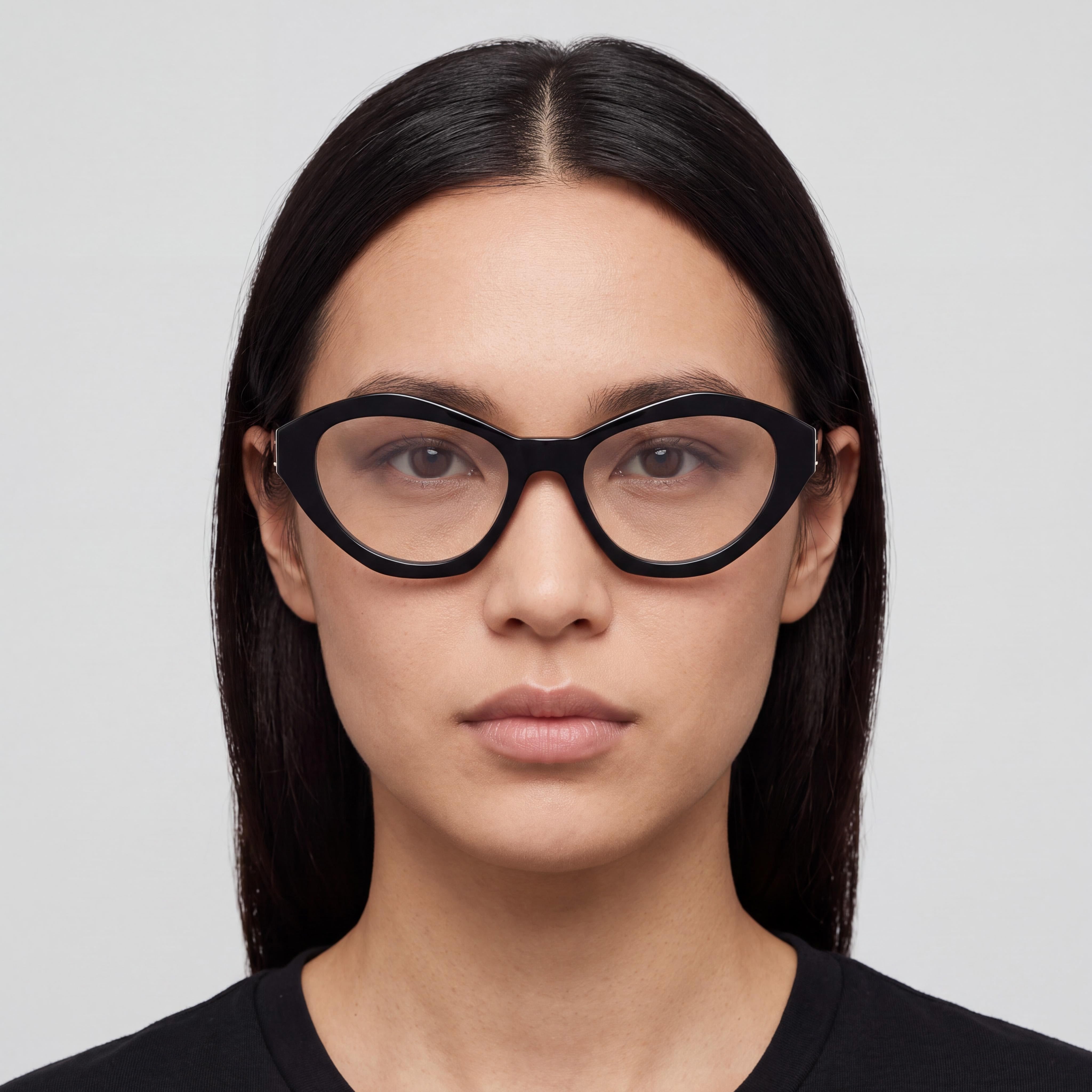 Yves Saint Laurent SL M60 OPT Women's Black Cat Eye Full Rim Acetate Optical Eyeglasses, 54mm Lens Width, Photo 5