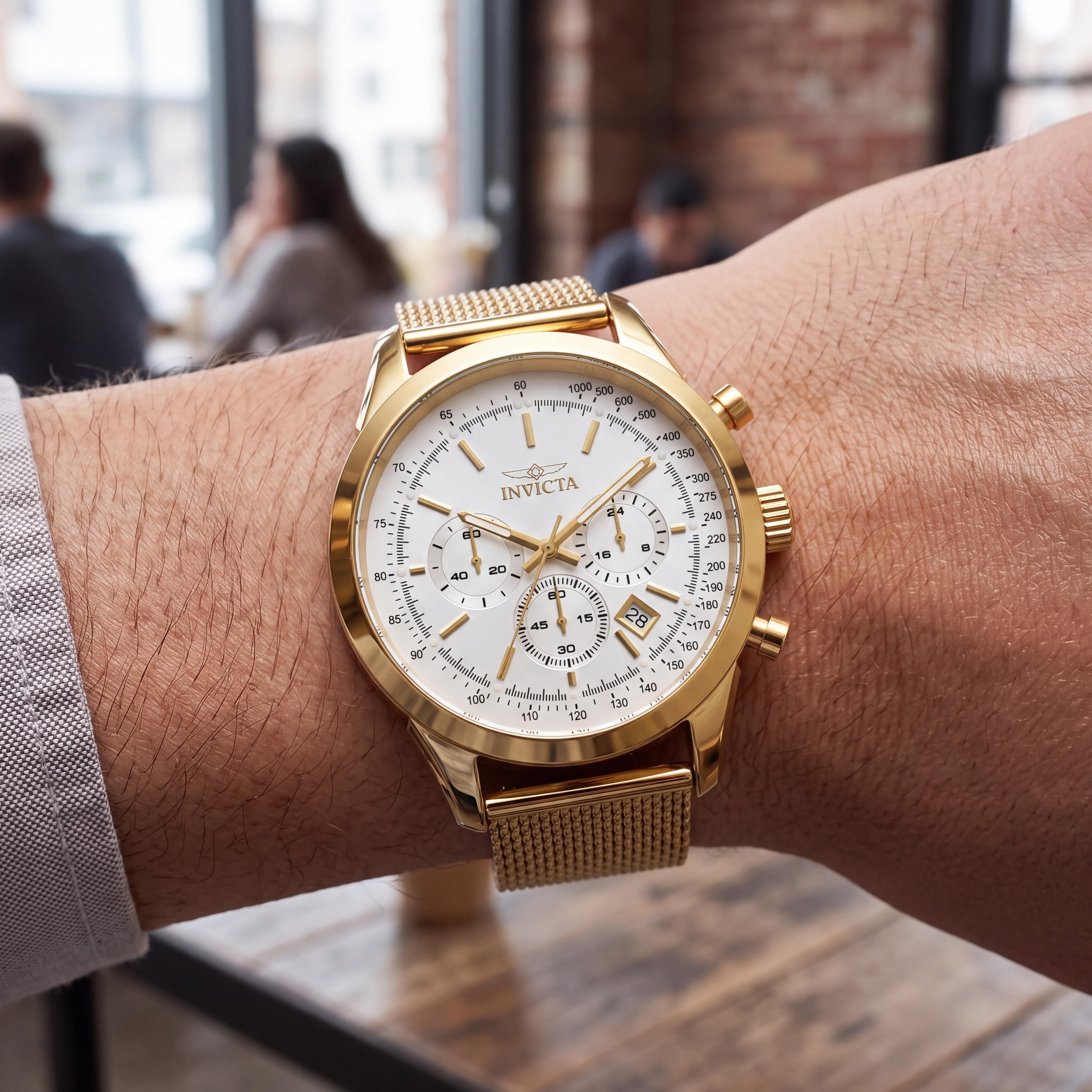 Invicta 25225 Speedway Quartz Watch Gold Chronograph Men's 45mm, Photo 4
