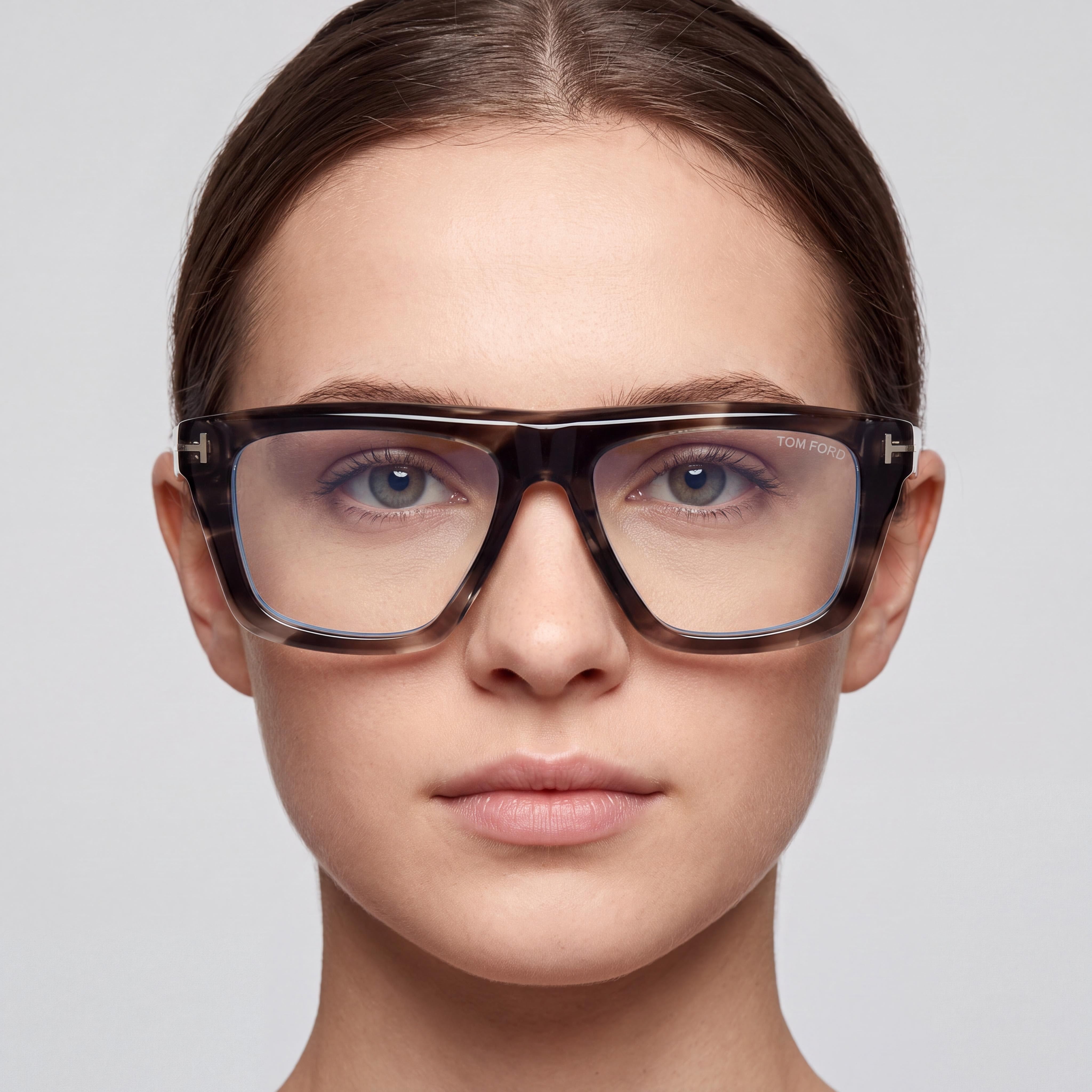 Tom Ford Ft6059-b Unisex Havana Blue Filter Plastic Frame Non-Polarized Black Polycarbonate Lens Sunglasses 54mm, Photo 5