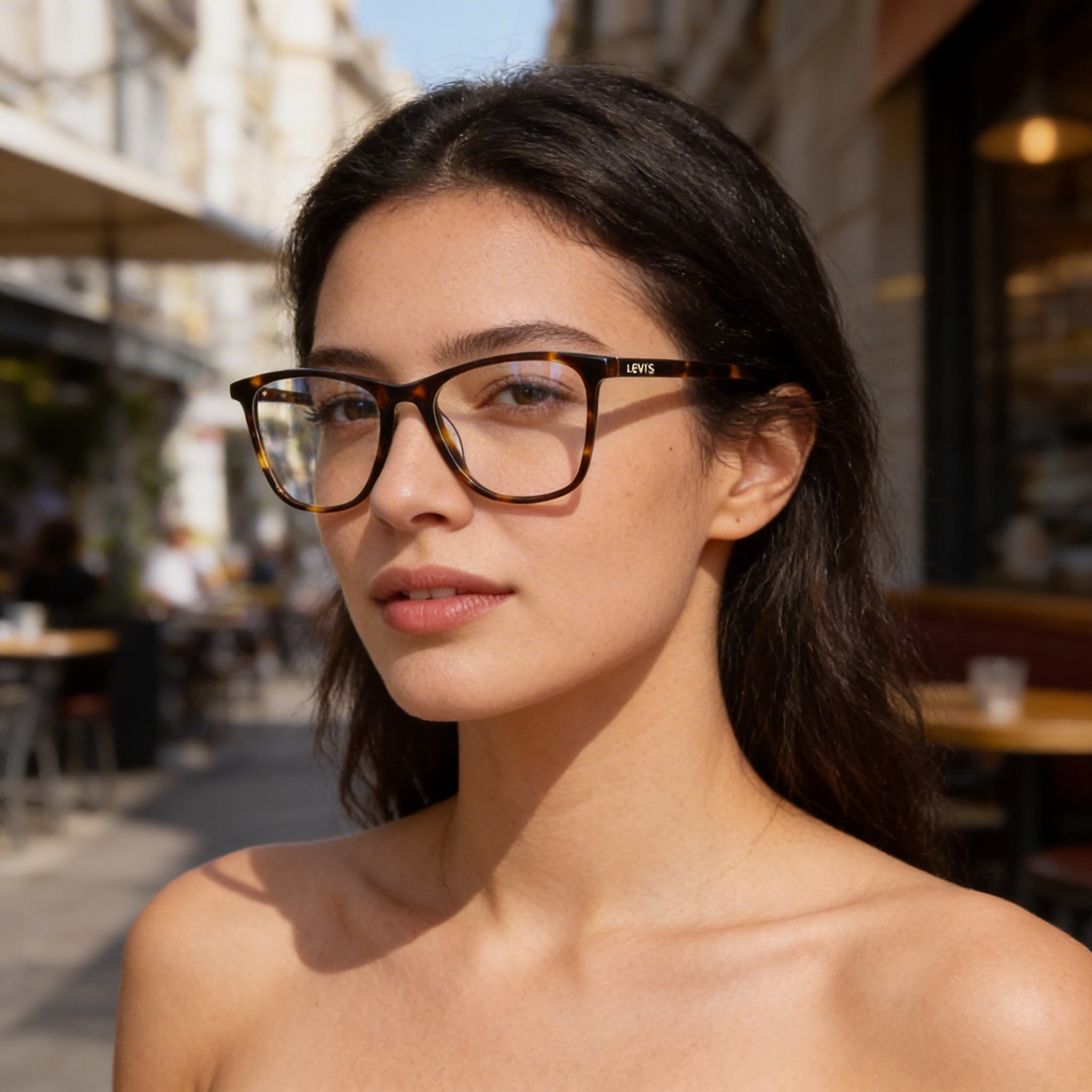 Gafas de vista unisex Levi's Lv 1003 Square Eco Pmma Havana 52-17-145, Photo 4