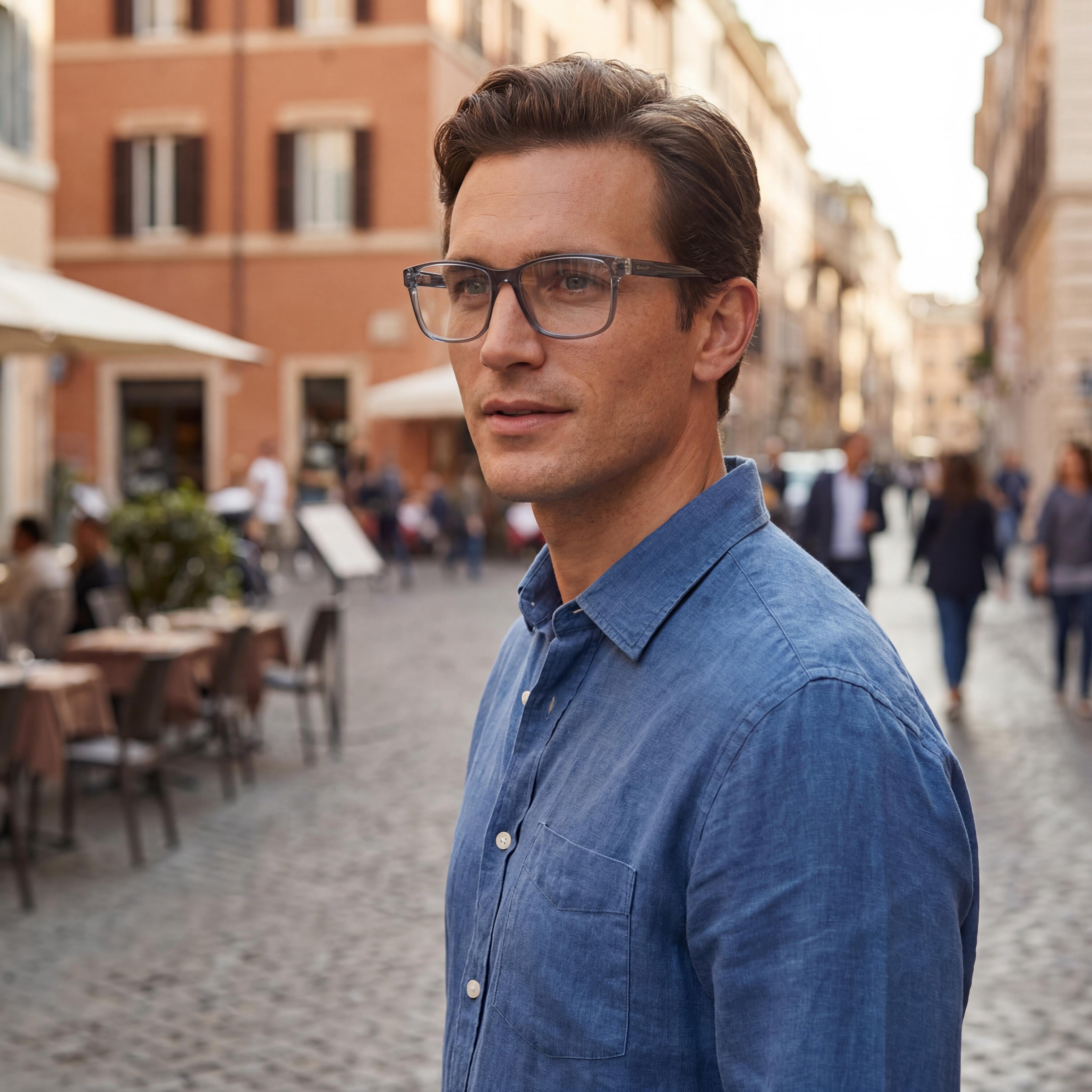 GANT Ga3177 Men's Grey Plastic Optical Eyeglasses, Prescription Ready with Clear Demo Lenses, Size 54-17-145, Photo 4