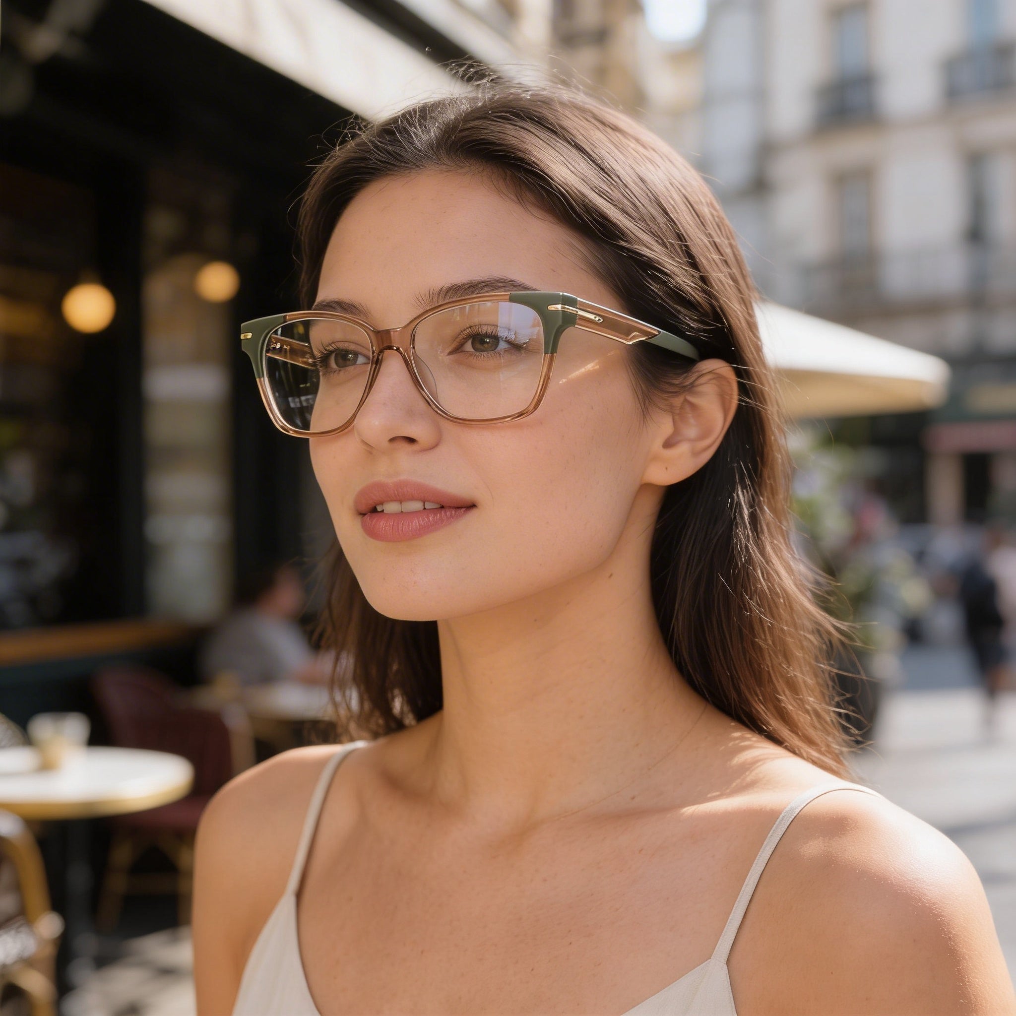 Nike 7179 Women's Metal Eyeglasses with Sand Sage Frame and Clear Non-Polarized Lenses, 53-16-140, Photo 6