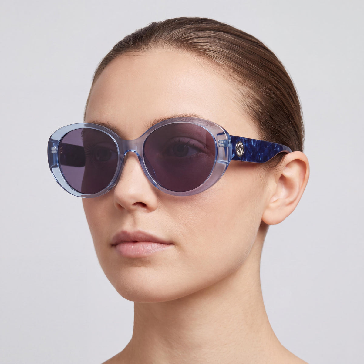 Anne Klein AK 7090 Women's Eyeglasses, Blue Crystal Acetate Frame, Polycarbonate Lenses, 54mm Lens Width, Photo 4