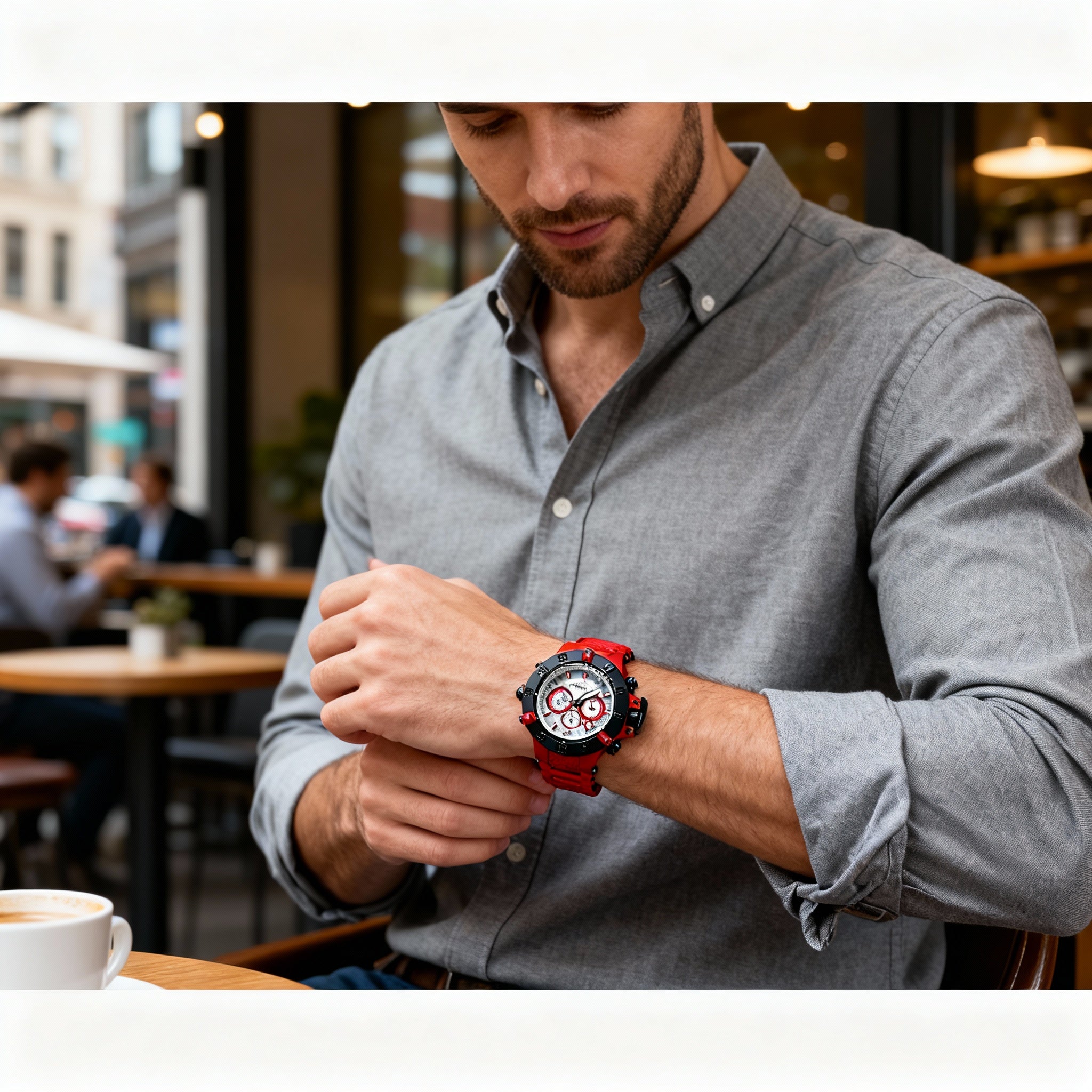 Invicta Men's Subaqua Noma III 24364 Chronograph Watch, Red Plastic & Silicone, Transparent Dial, 50mm, Photo 4