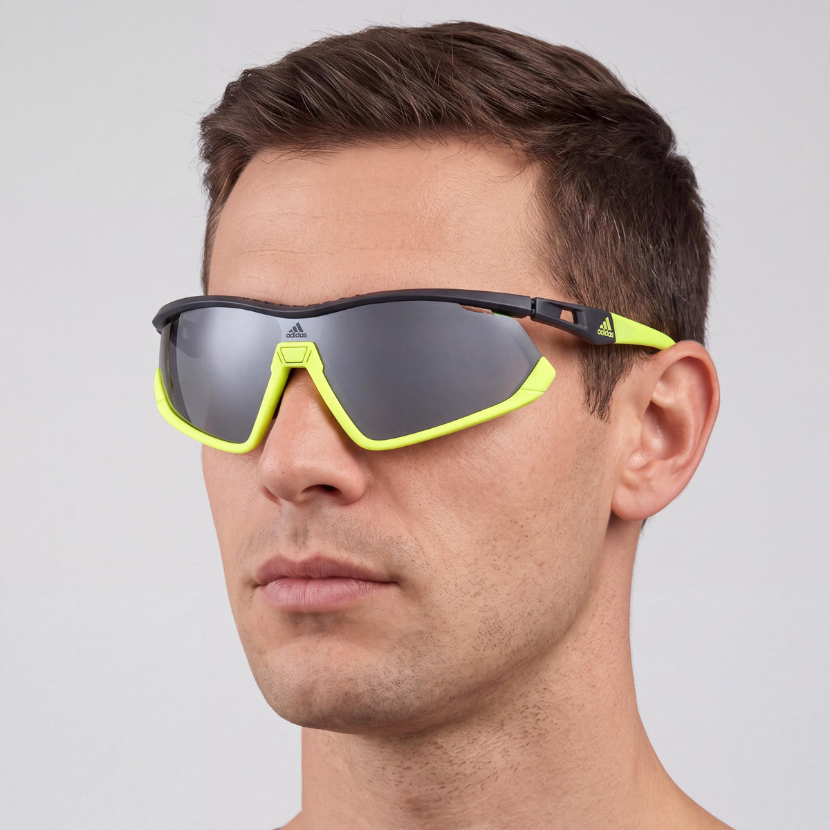 Gafas de sol para hombre adidas con montura de acetato gris y lentes grises con protección UV, Photo 4