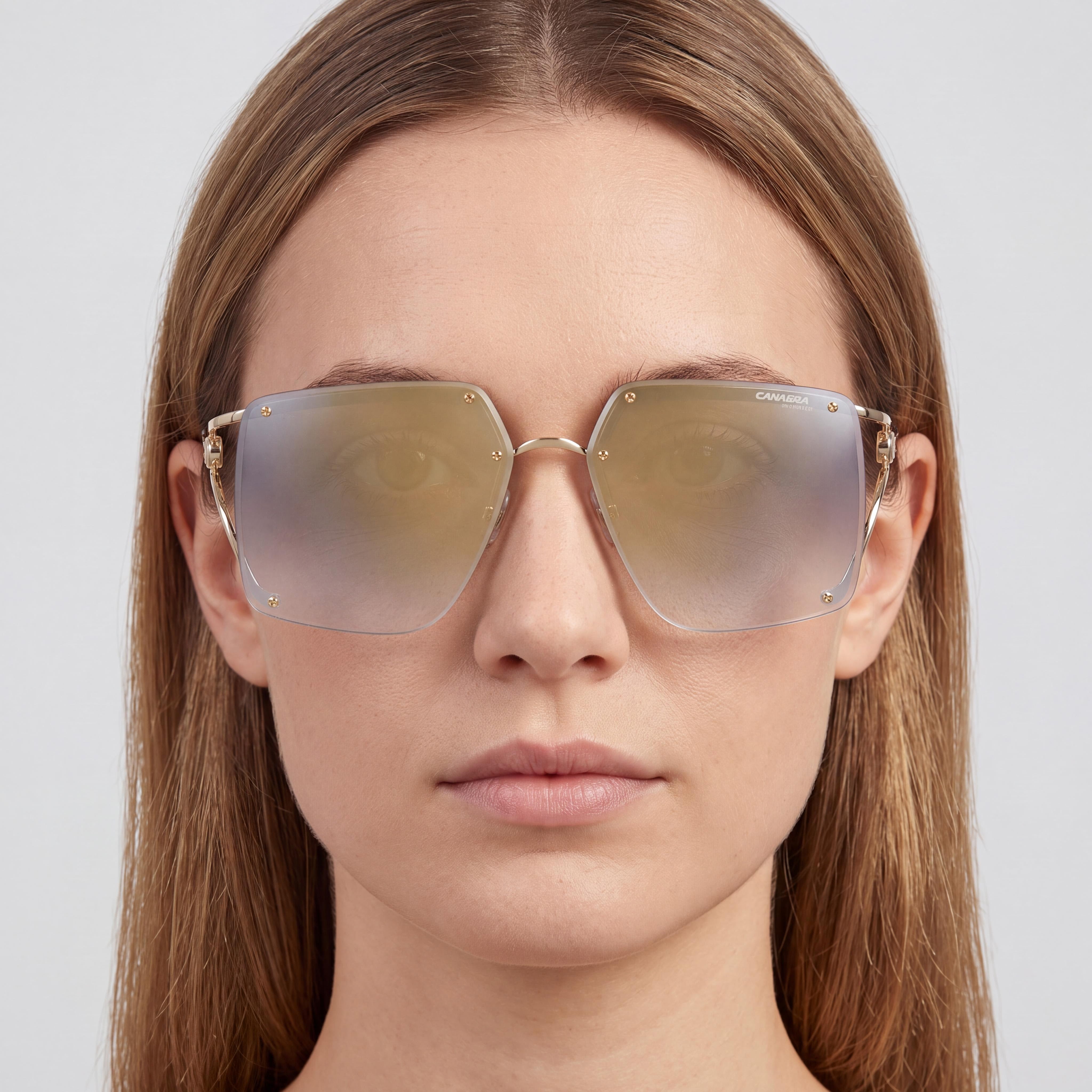 Carrera 3041/S Women's Stainless Steel Grey Gold Frame, Grey Shaded Gold Mirror Non-Polarized UV Protected Sunglasses 60mm, Photo 4