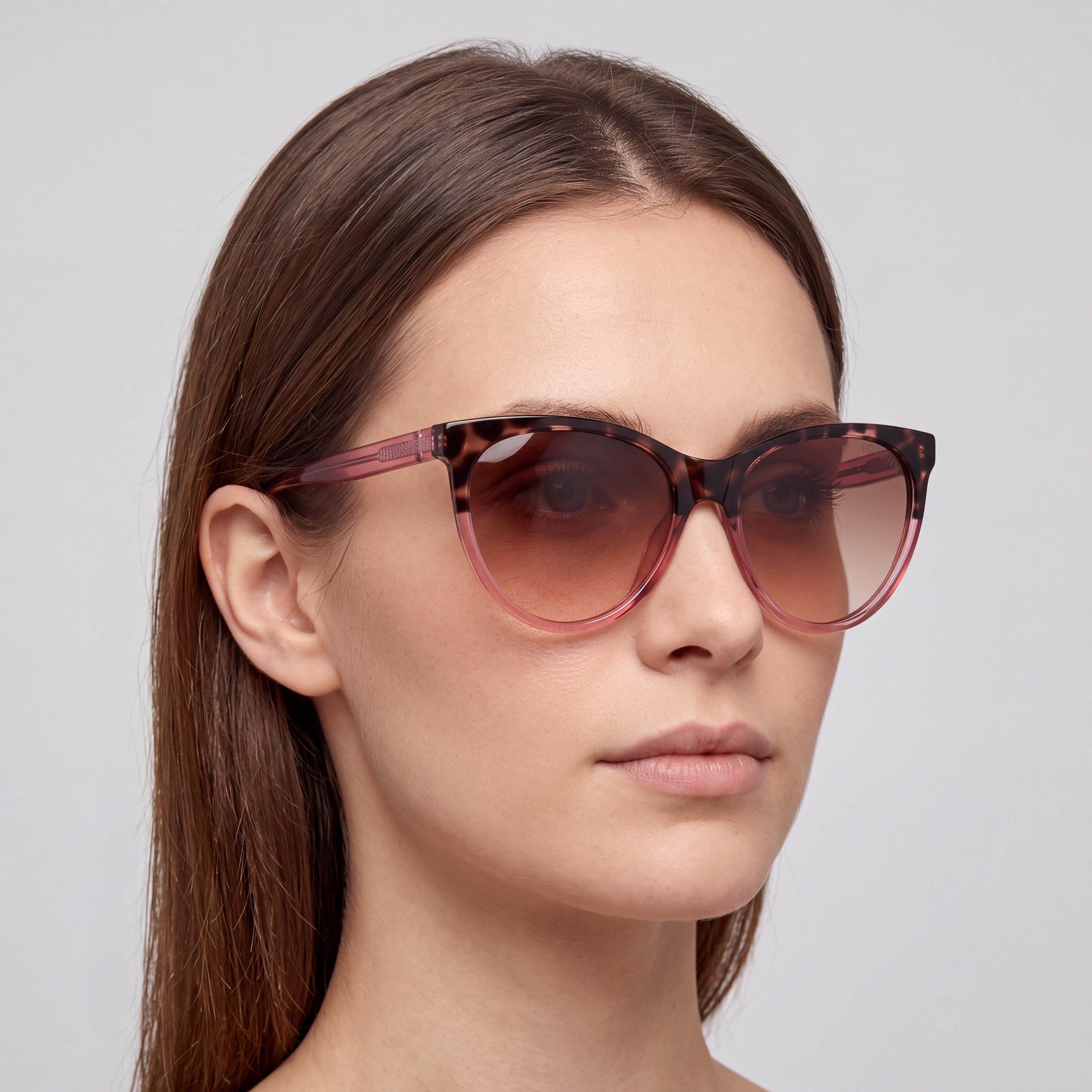 GUESS GU777872U58 Women's Round Shiny Pink Plastic Frame Bordeaux Mirror UV Protected Lenses 58mm, Photo 5