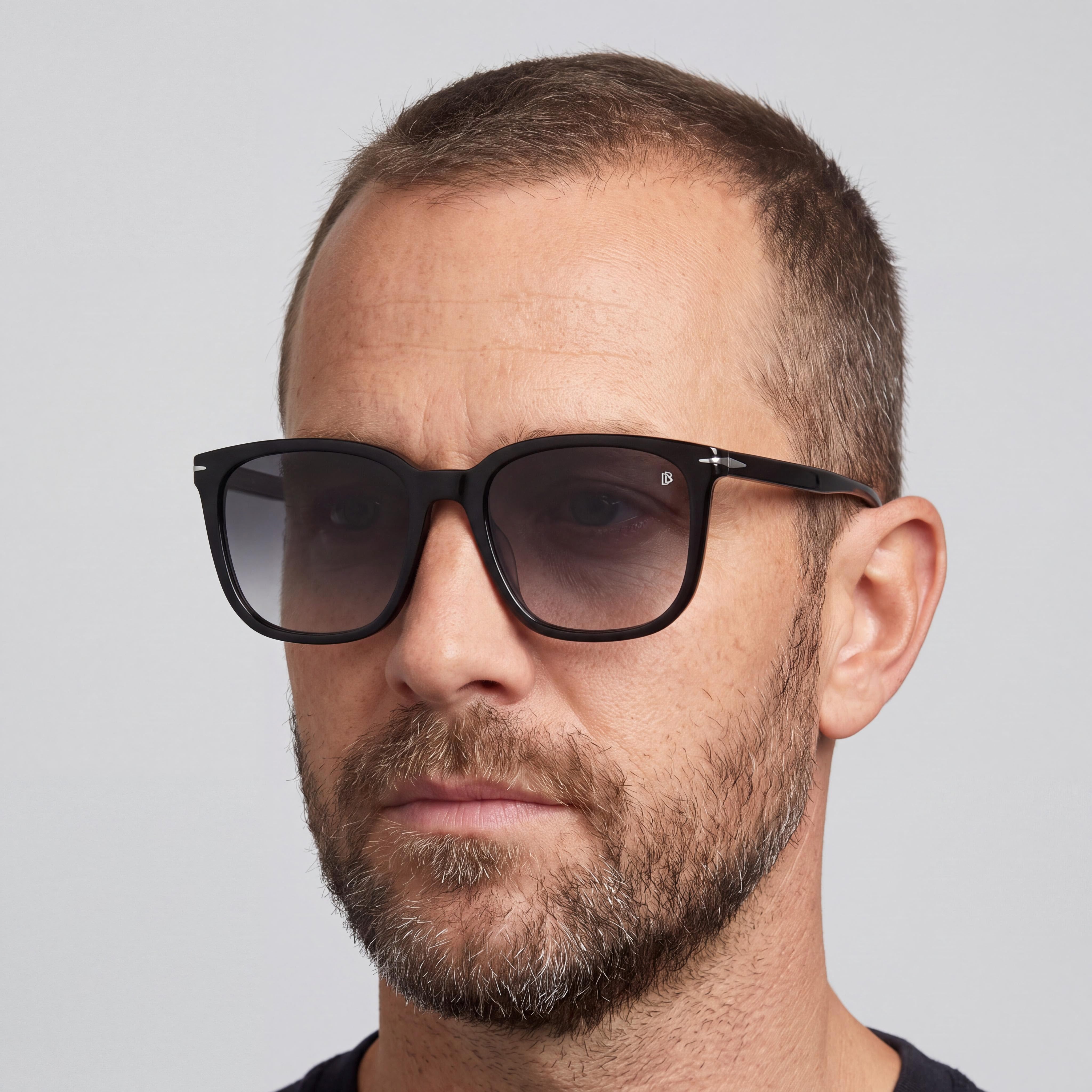 David Beckham Db 1071/F/S Men's Black Acetate Rectangular UV Protected Sunglasses 57mm, Photo 5