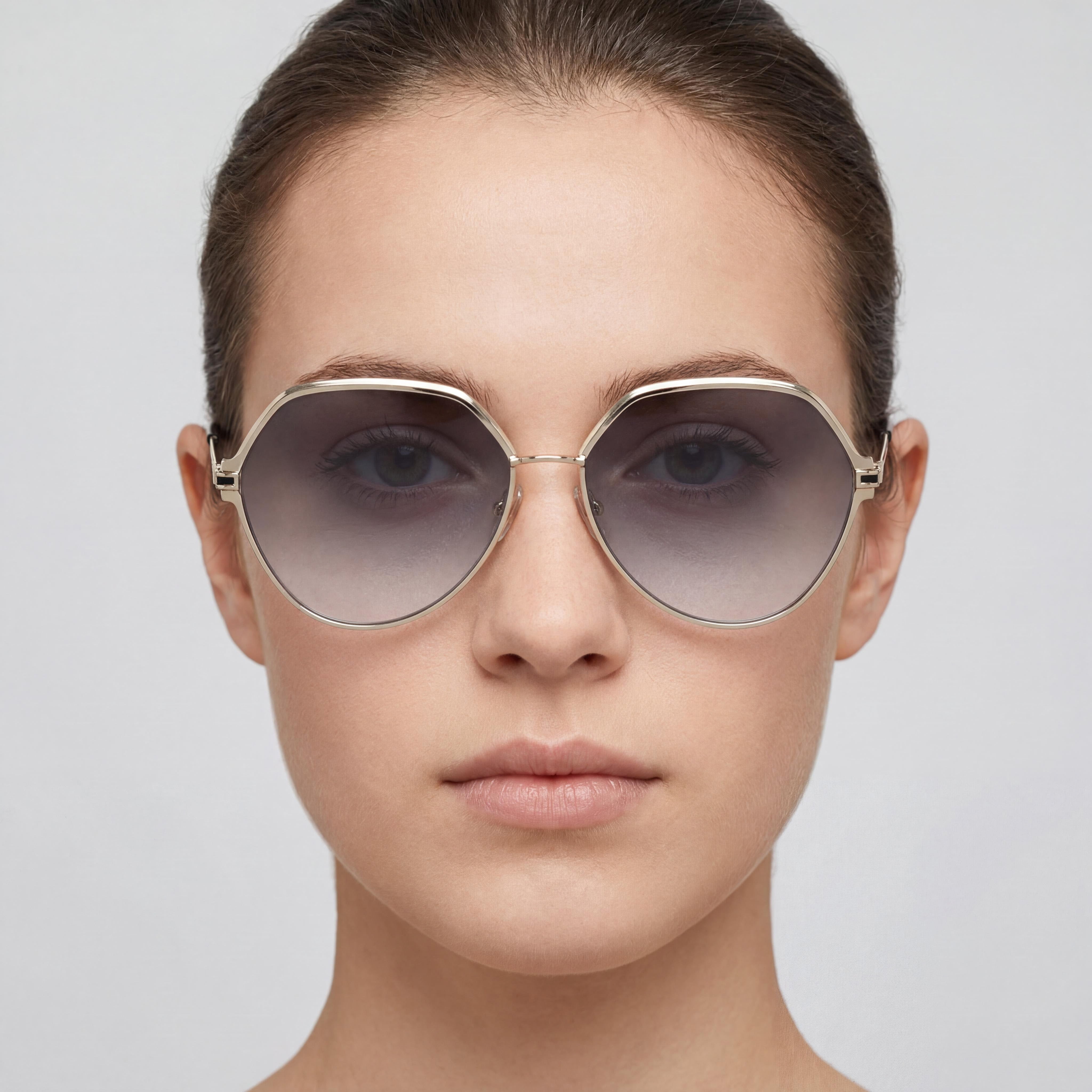 Gafas Ferragamo Sf325s para Mujer Acetato Dorado Gris 62mm, Photo 5
