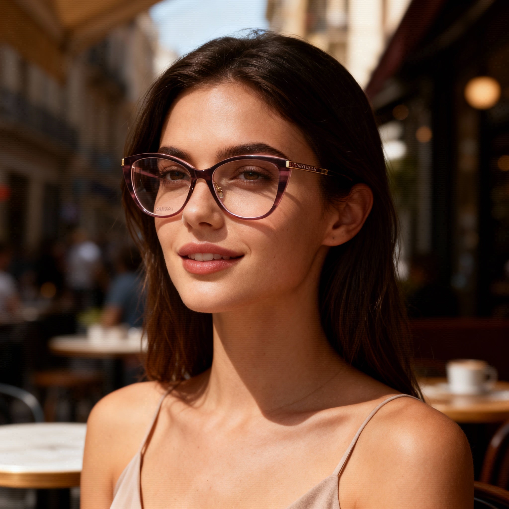 Swarovski Modern SK5414 Women's Optical Eyeglasses with Bordeaux Frame and Polycarbonate Lenses 53mm, Photo 4