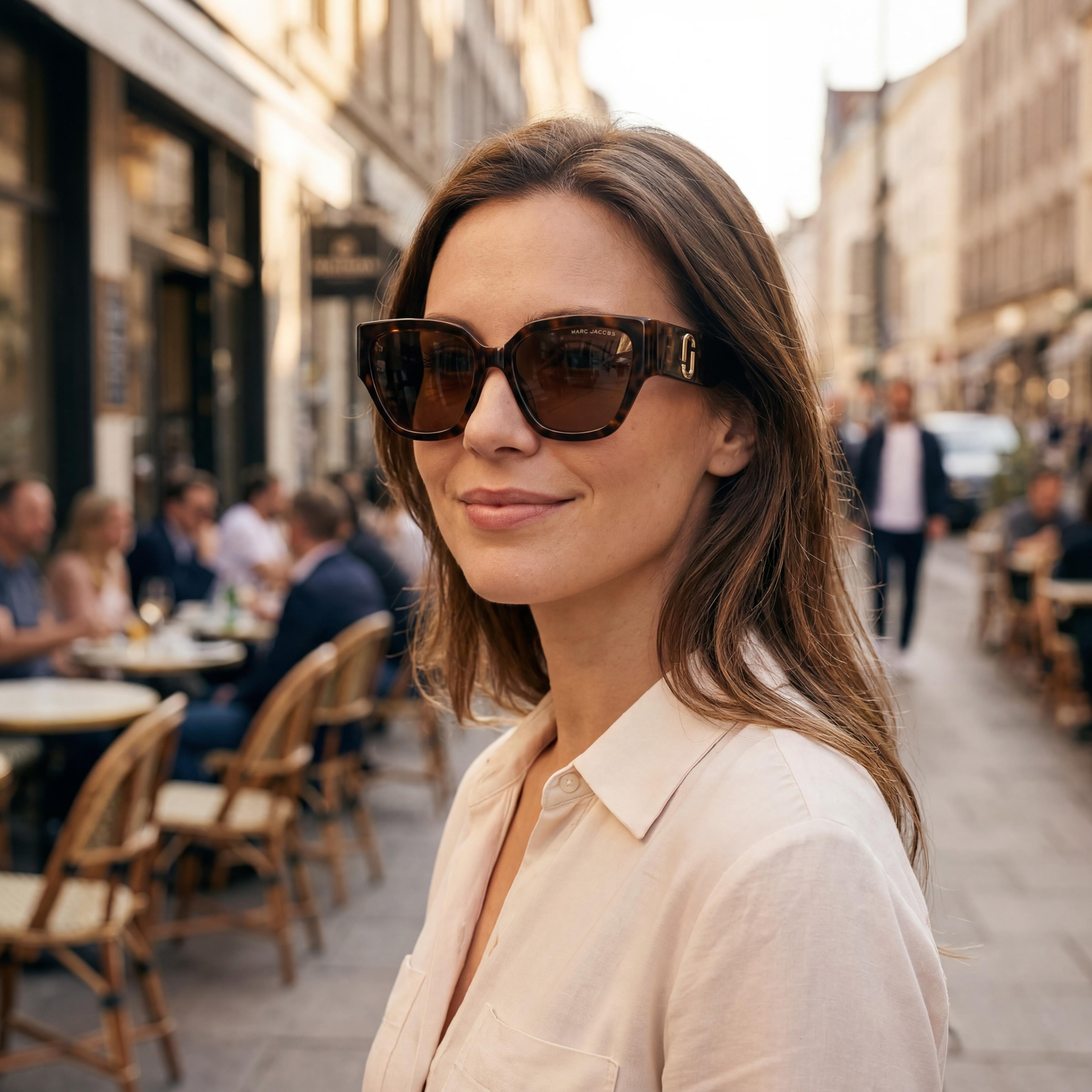 Marc Jacobs Casual Women's Havana Cellulose Propionate Non-Polarized UV Protection Sunglasses 54mm, Photo 6