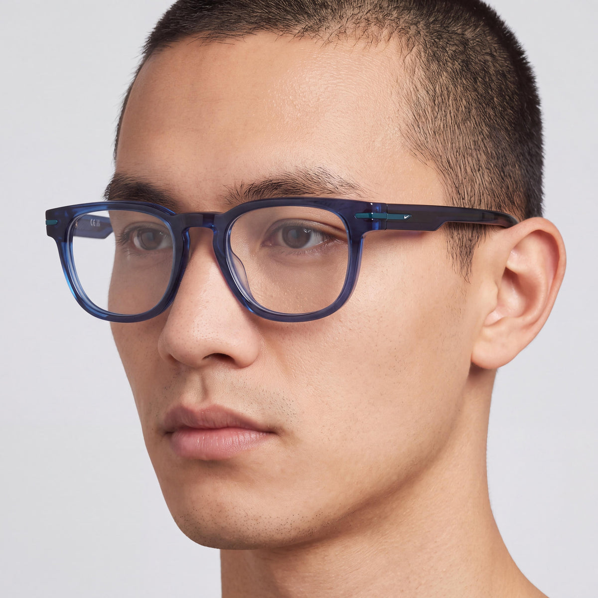 Nike 7175 Unisex Classic Acetate Eyeglasses with Teal Blue Laminate Frame and Polycarbonate Lenses 49-21-145, Photo 4