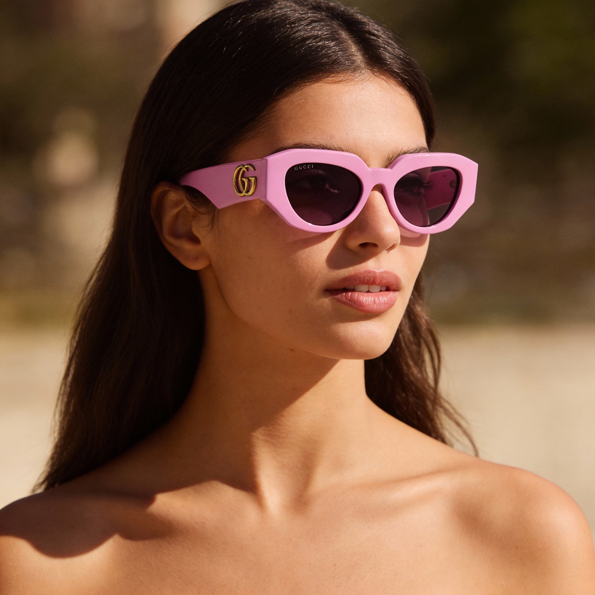 Gucci Casual Women's Pink Aluminium Frame Acetate Lens Polarized UV Protection Sunglasses 54-20-145, Photo 4