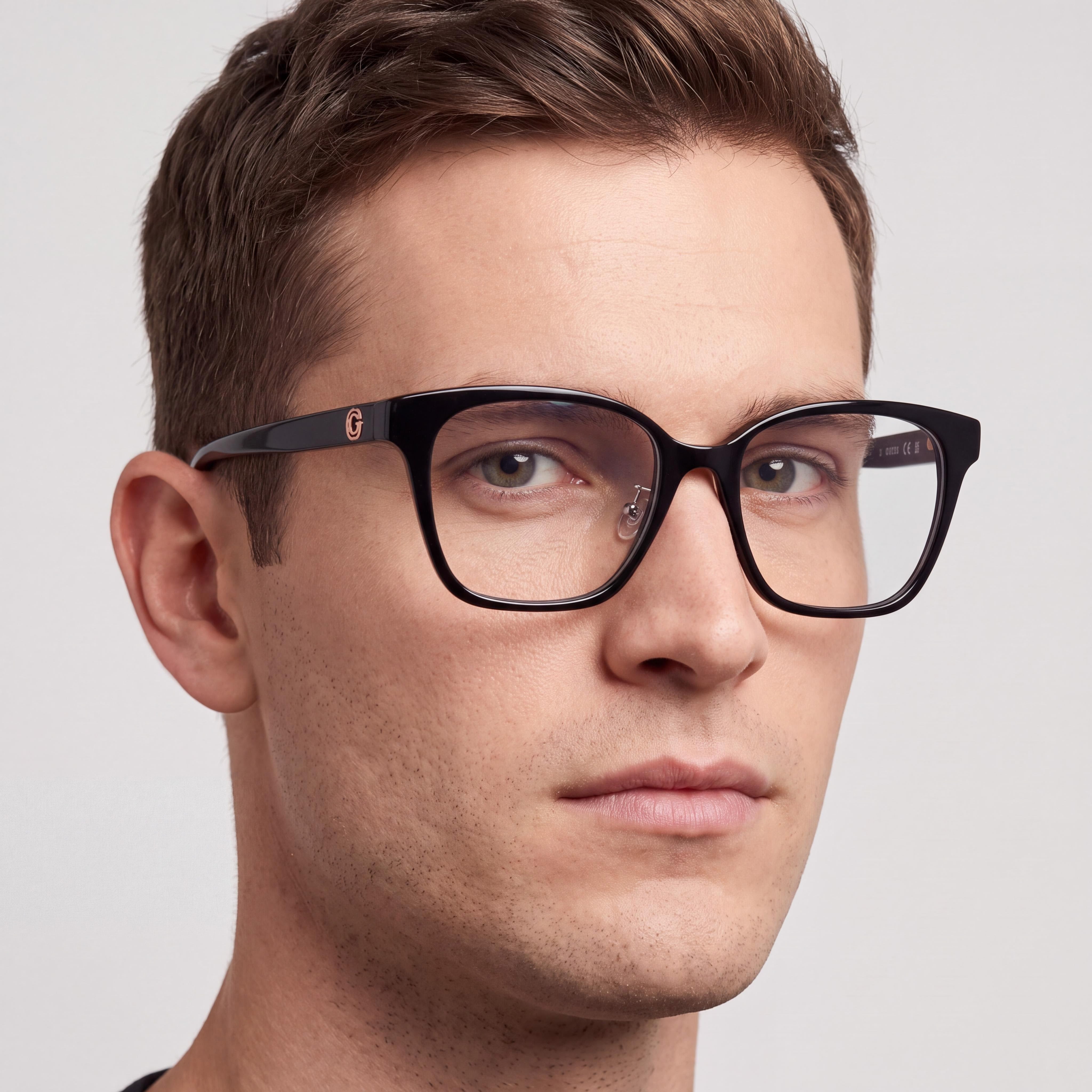Gafas GUESS Gu50153-d para hombre, montura de plástico negro con lentes de policarbonato, tamaño 53-18-145mm, Photo 4