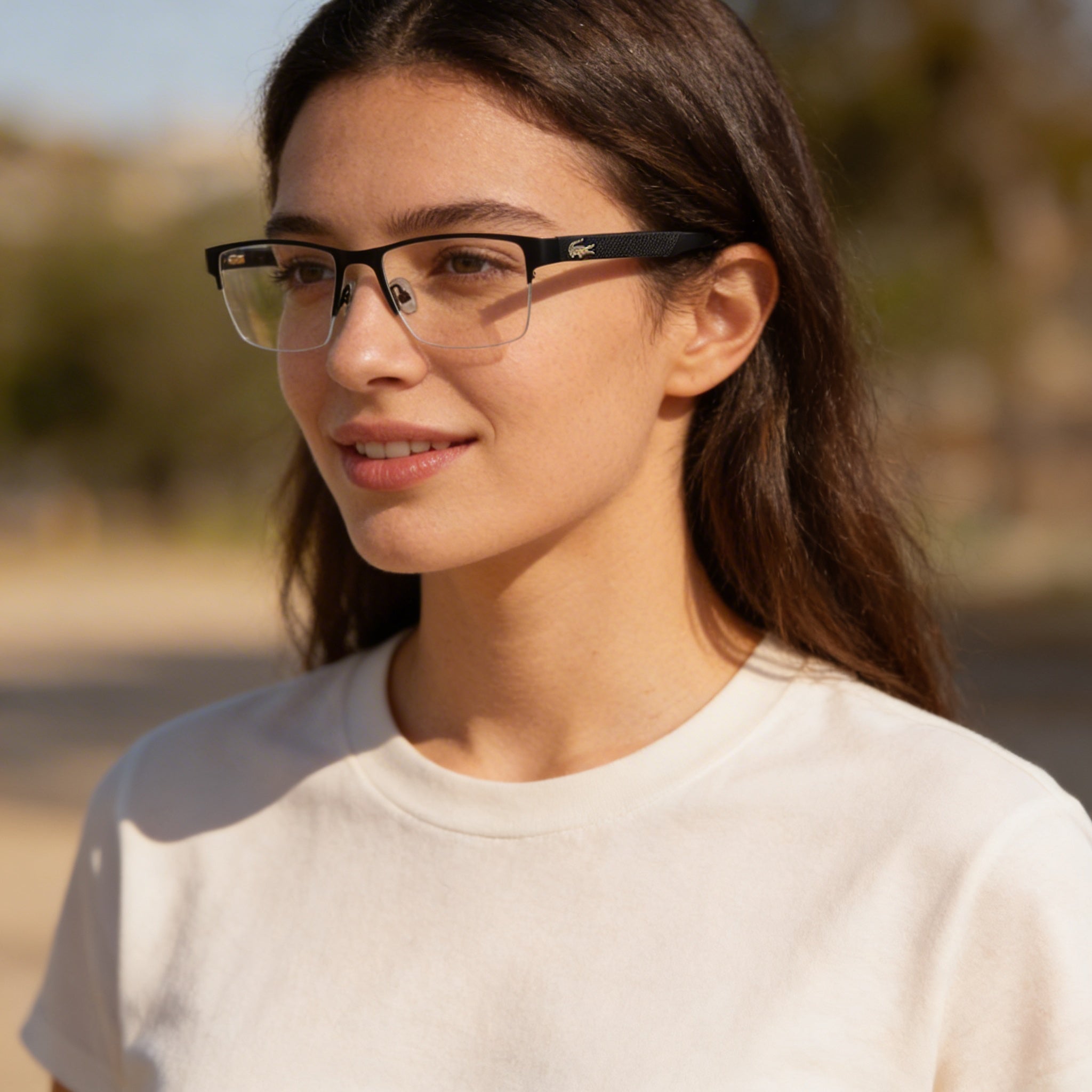 Lacoste Modern Unisex Acetate Frame Polycarbonate Non-Polarized Optical Eyeglasses Matte Blue 53mm, Photo 5