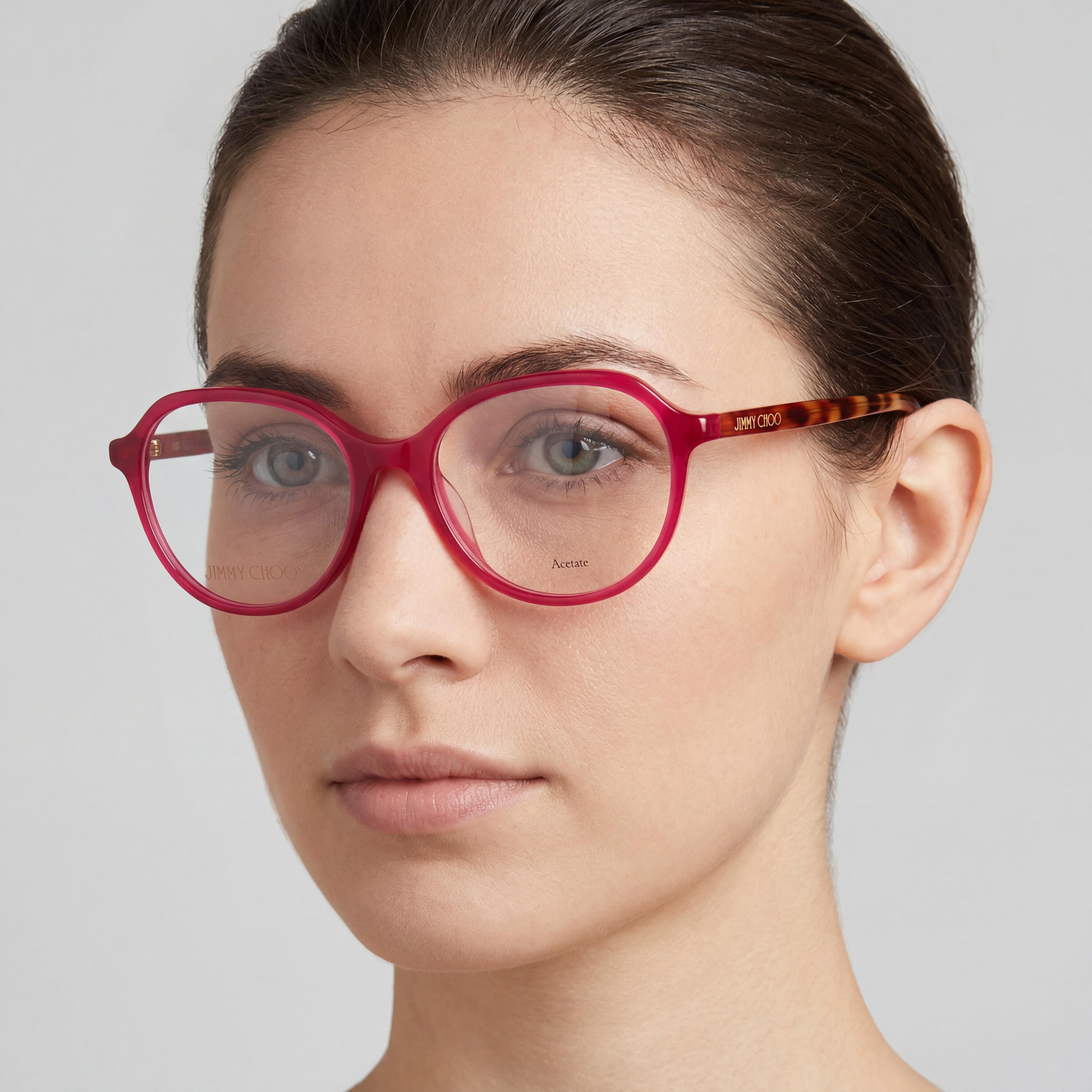 JIMMY CHOO Jc345/F Women's Acetate Optical Eyeglass Frames with Demo Plastic Lenses, Lens Width 52mm and Bridge Width 17mm, Photo 5