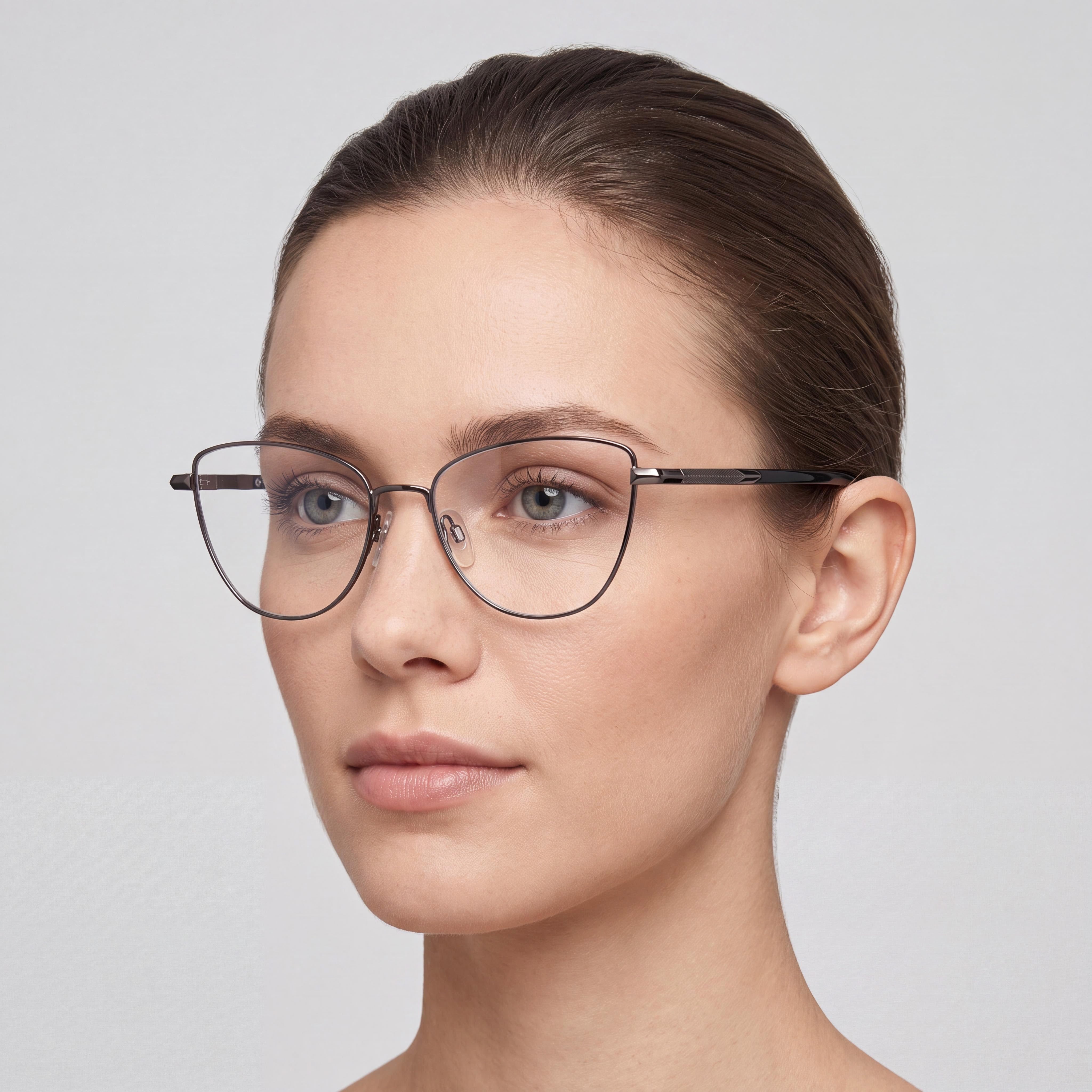 rag & bone Cat Eye Women's Metal Frame Eyeglasses, Light Adaptive, Dark Ruthenium Black, 53mm, Photo 4