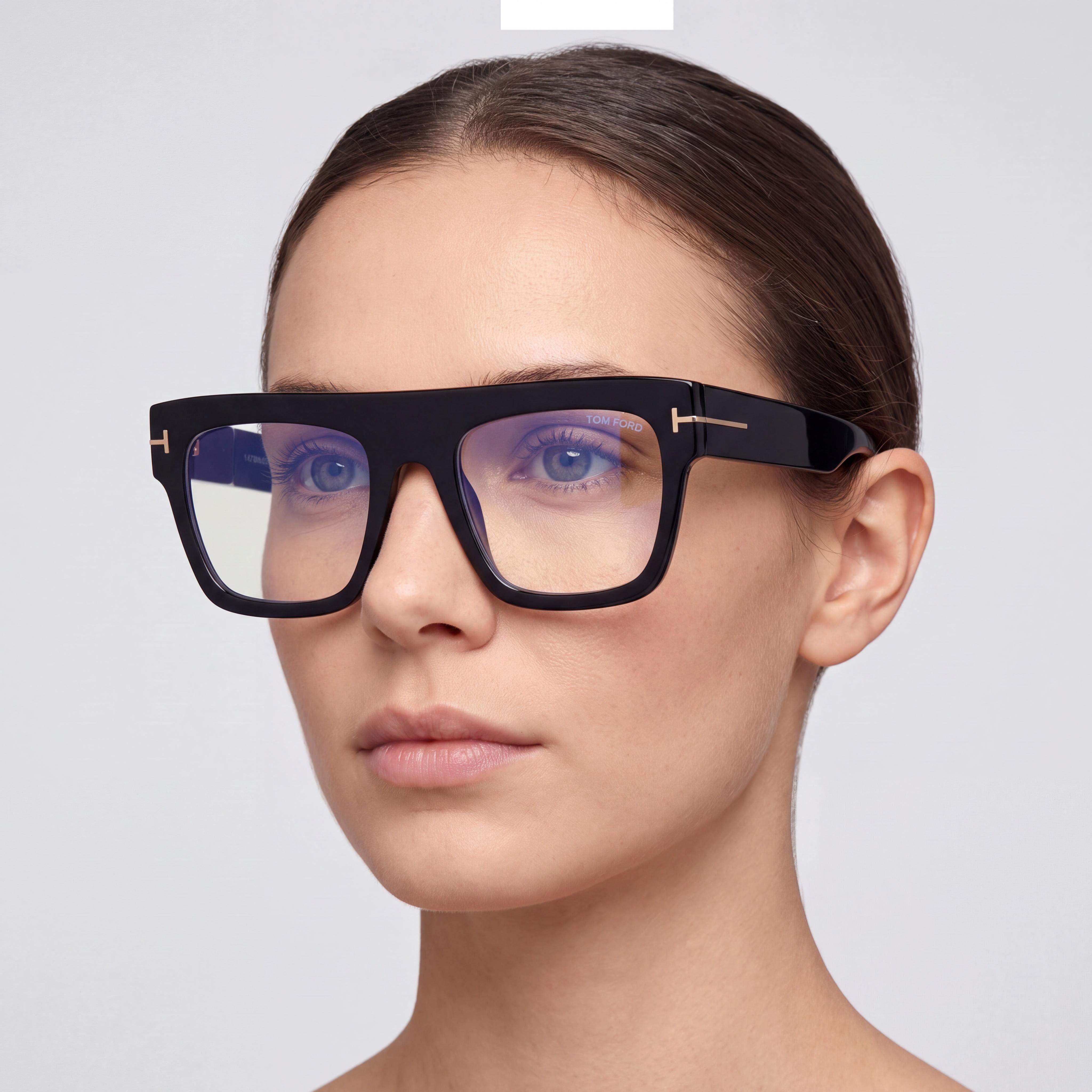 Tom Ford Renee FT0847 Women's Blue-Light Block Plastic Black Eyeglasses 52, Photo 4