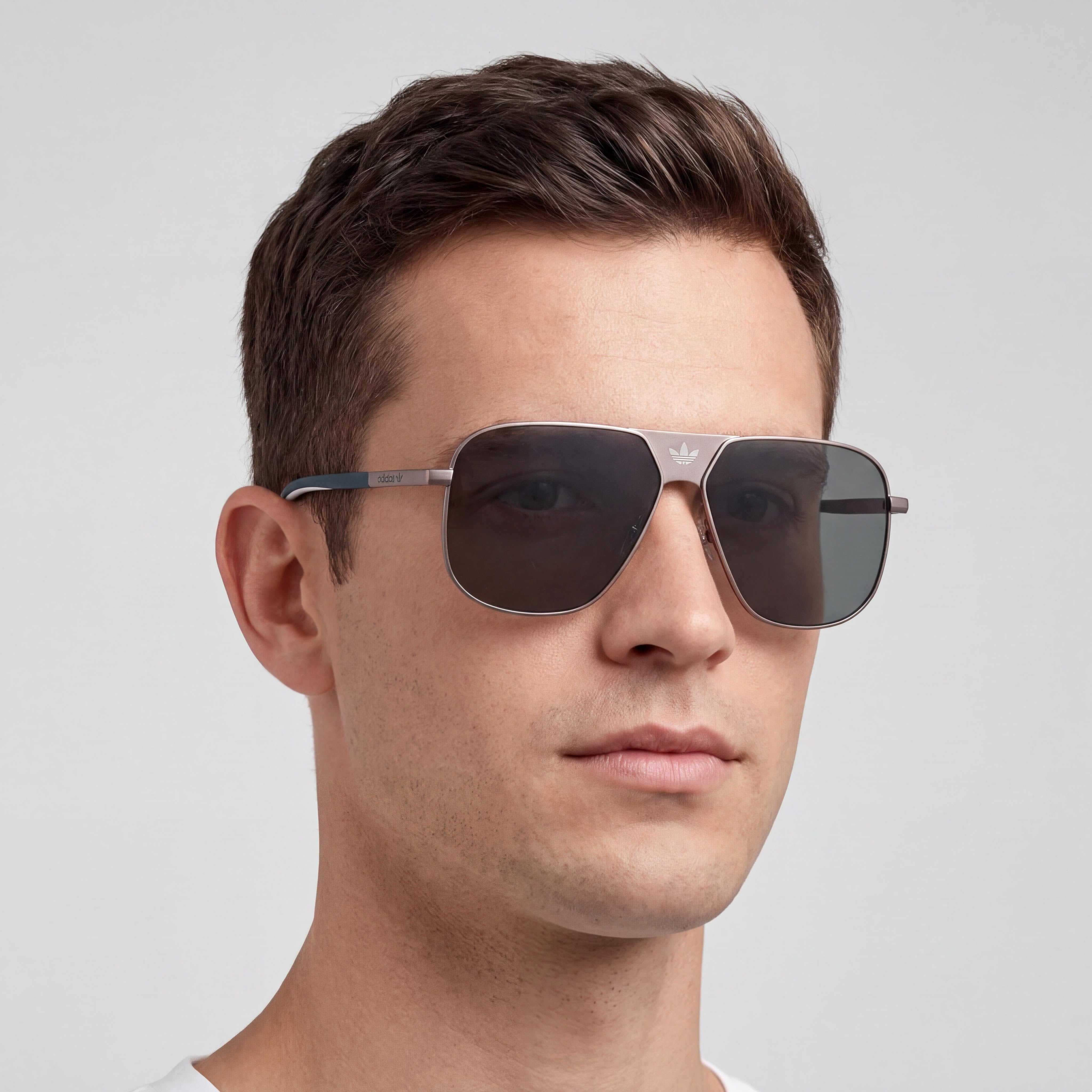 adidas Modern Unisex Matte Gunmetal Plastic Frame Green Acetate Lenses UV Protection Sunglasses 60mm, Photo 4