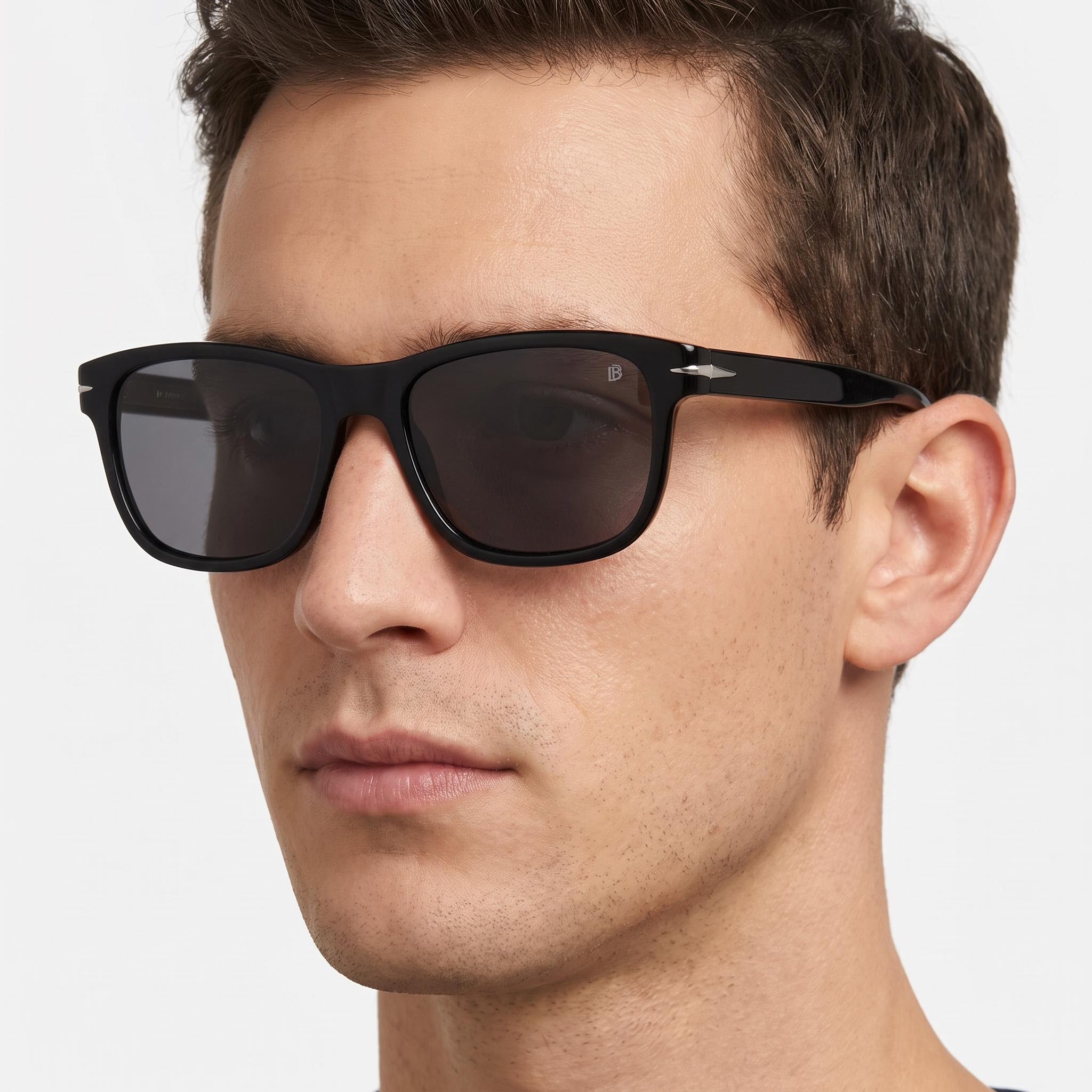 Gafas de sol David Beckham Db 1045/S unisex de acetato, color negro y plateado, lentes negro y plateado, protección UV, 54 mm, Photo 5