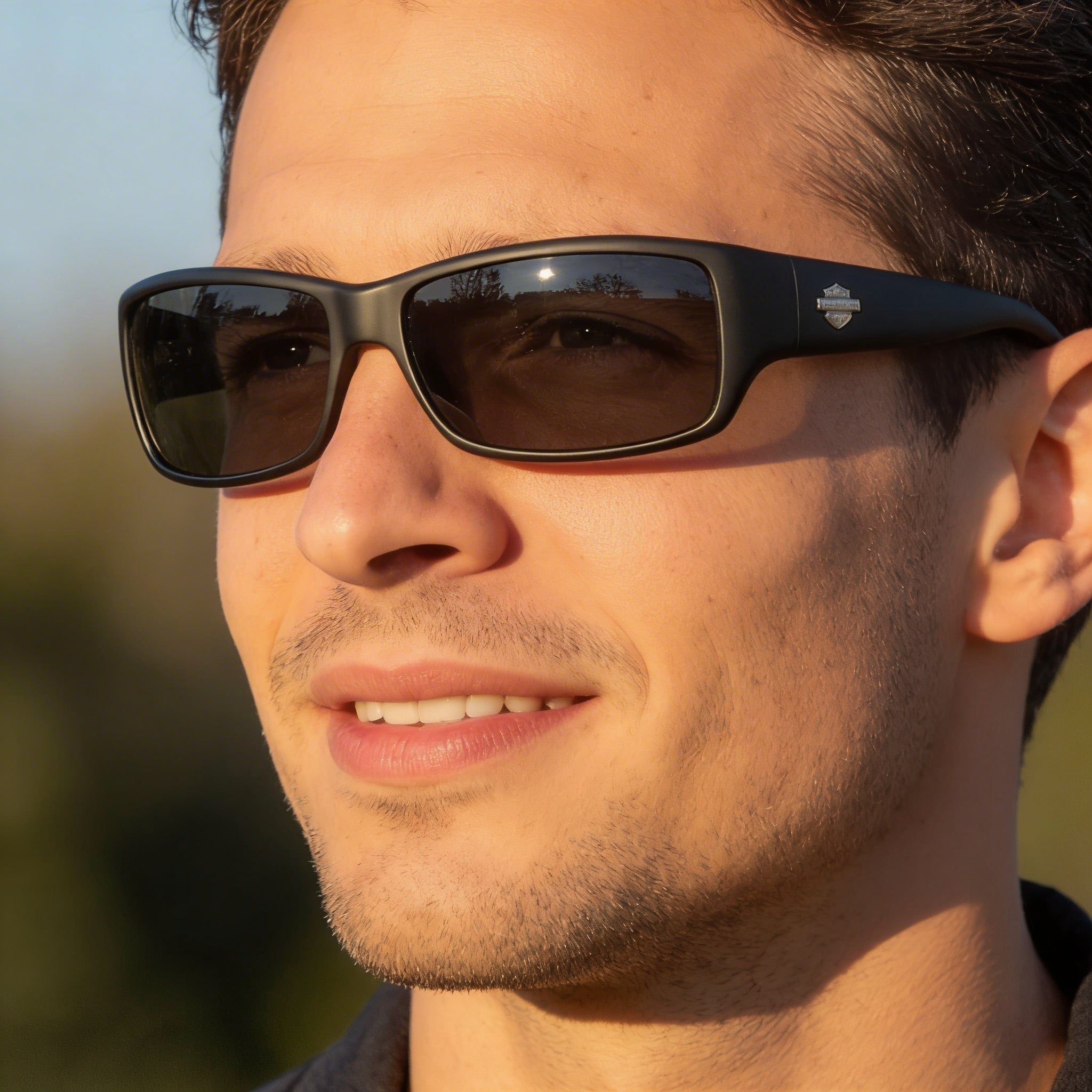 Harley-Davidson Hd0860x Men's Rectangle Polarized Polycarbonate Sunglasses Matte Black 62-14-37, Photo 4