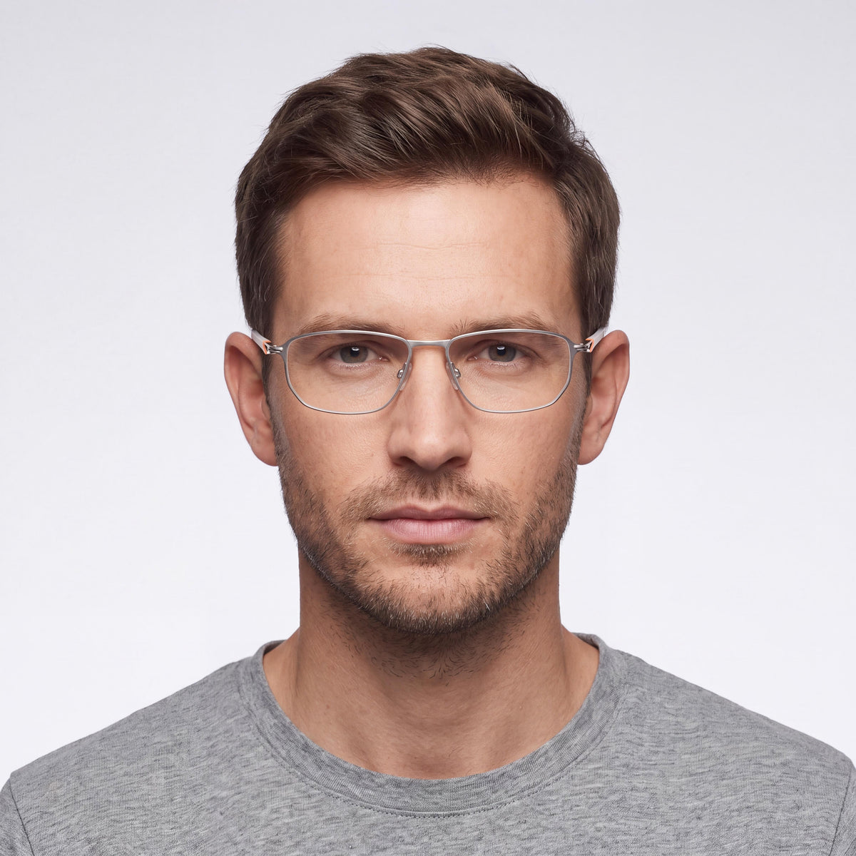 Gafas Nike para hombre 6067 Pilot con montura de titanio, plateado satinado/plateado claro, ancho de lente de 55 mm, Photo 5