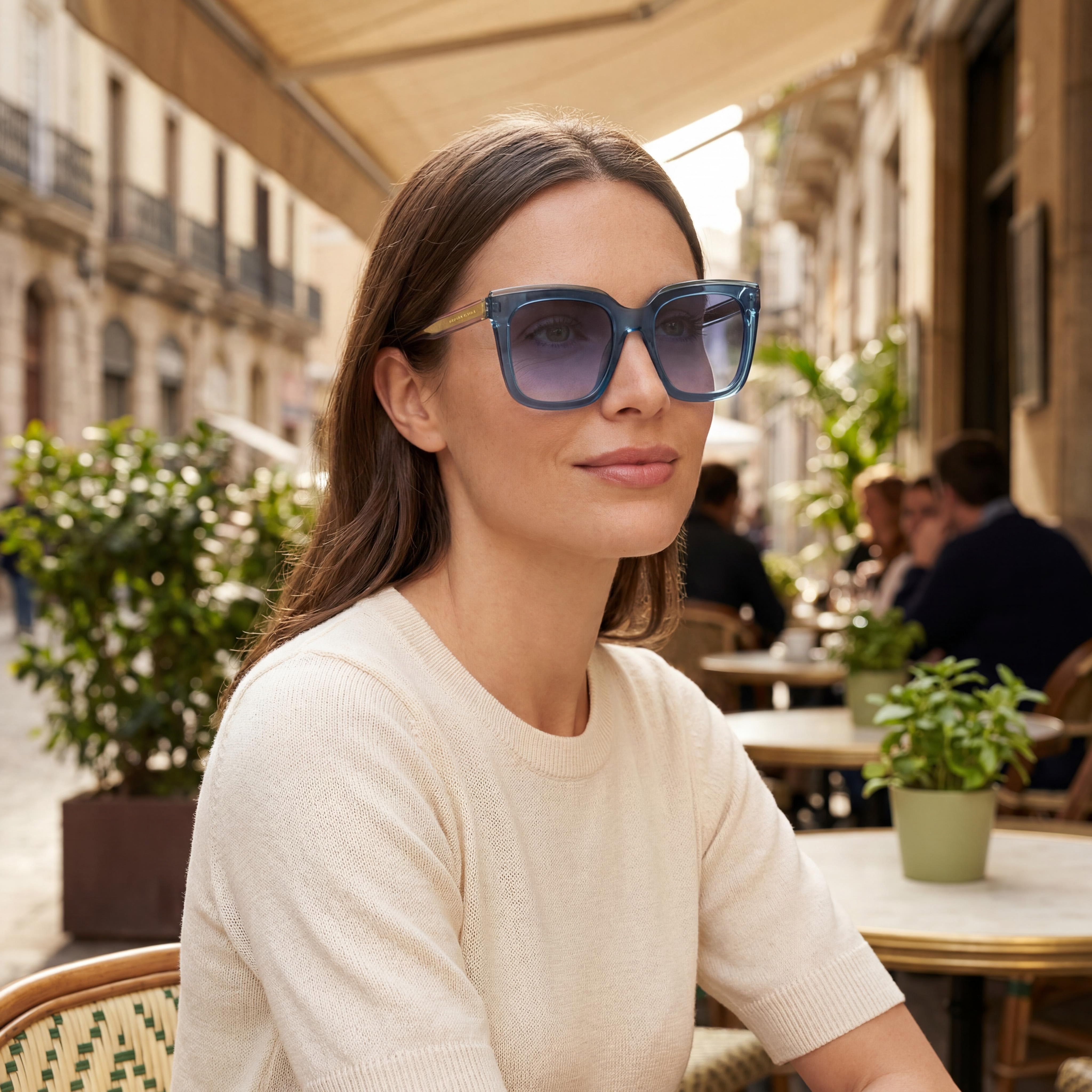 CAROLINA HERRERA HER 0249/G/S Gafas de sol de acetato azules grises casuales para mujer 51mm Protección UV, Photo 5