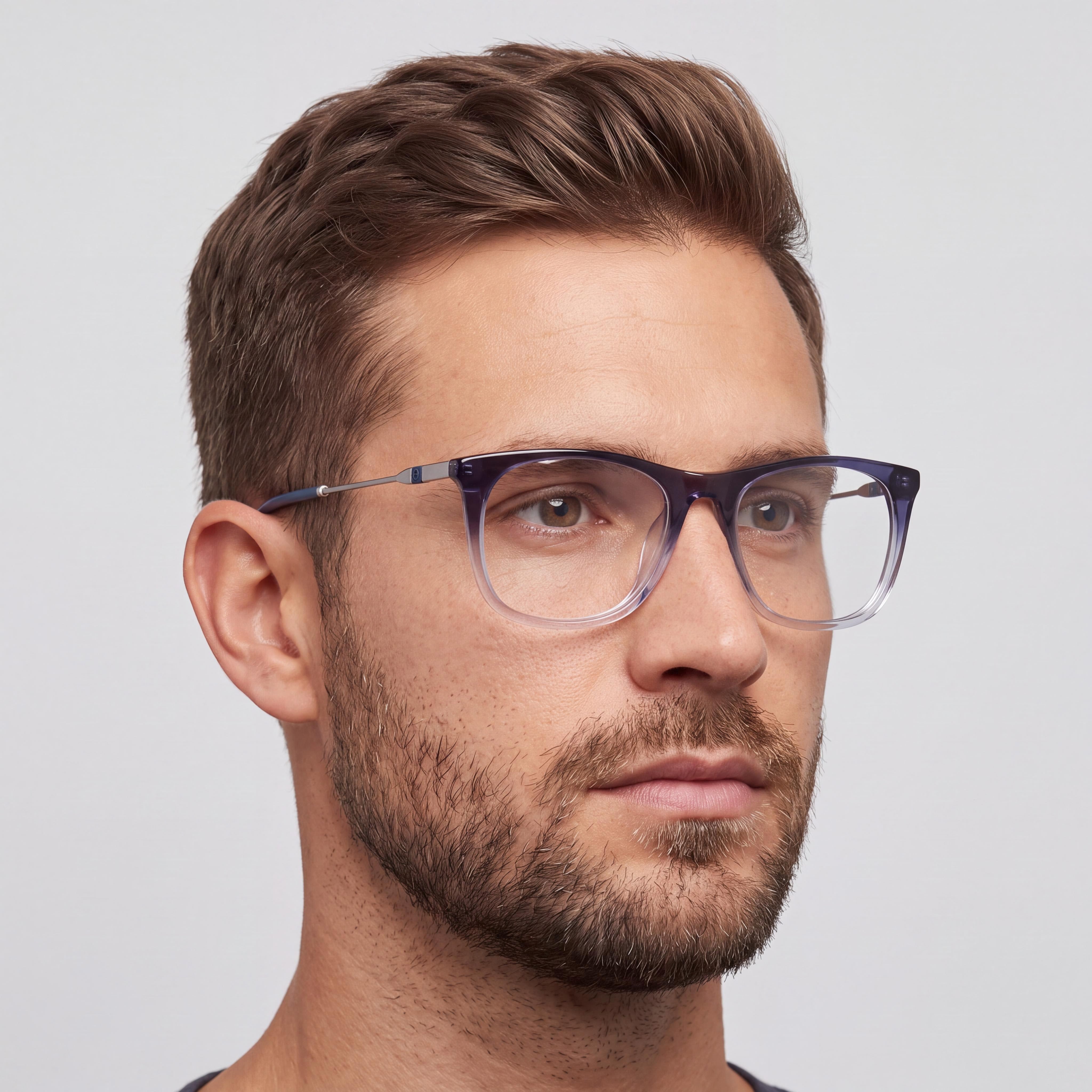 Cole Haan CH4520 Unisex Eyeglasses with Blue Acetate Frame, Multicolor Polycarbonate Lenses 53mm, Photo 4