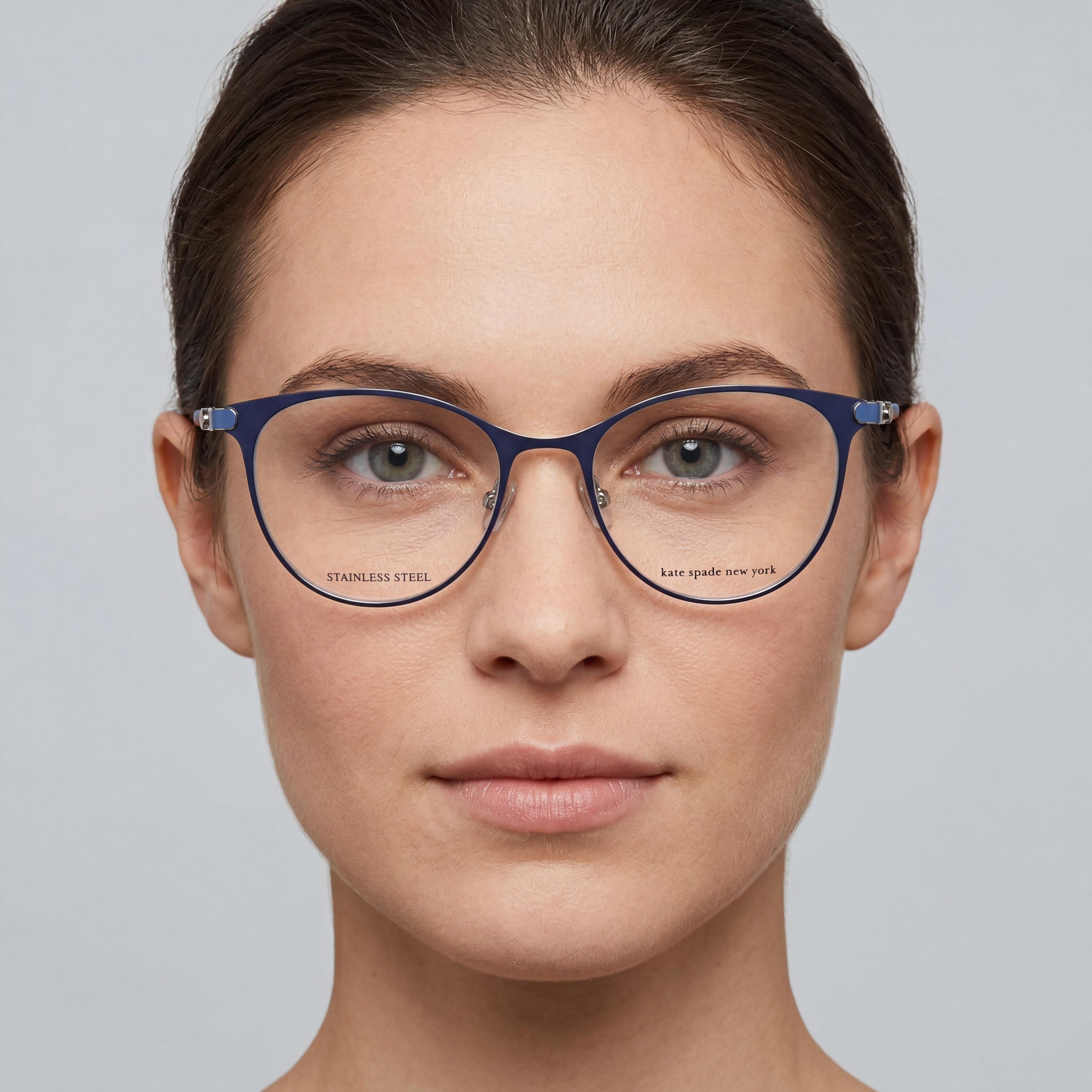 kate spade new york Modern Women's Stainless Steel Frame with Palladium Blue Polycarbonate Lenses 50mm Sunglasses, Photo 4