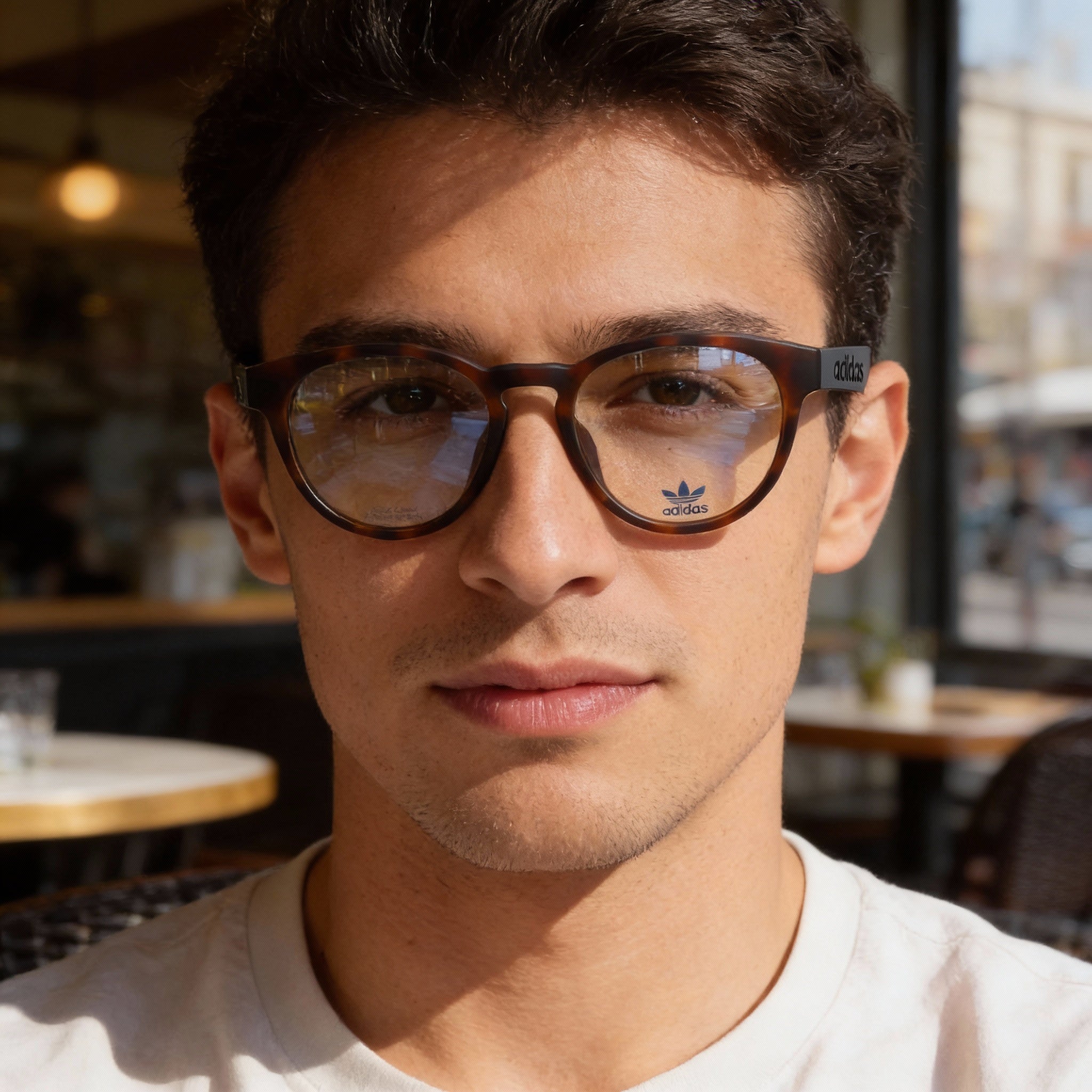 adidas Originals OR5008 Havana - Montura oftálmica inyectada para hombre con lentes de 52 mm de ancho, Photo 4