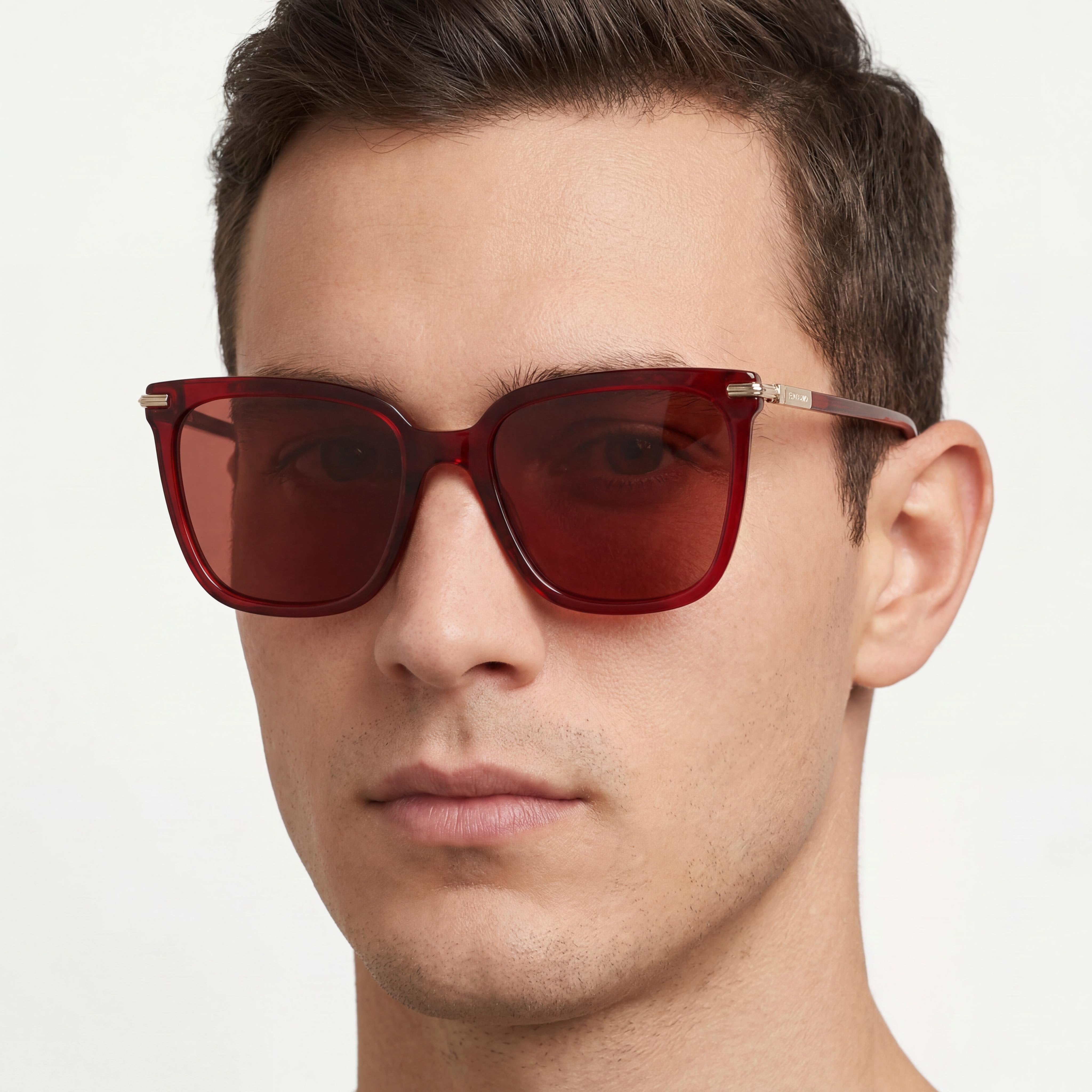 Ferragamo Sf2037s Men's Transparent Red Acetate UV 400 Sunglasses 56mm, Photo 5