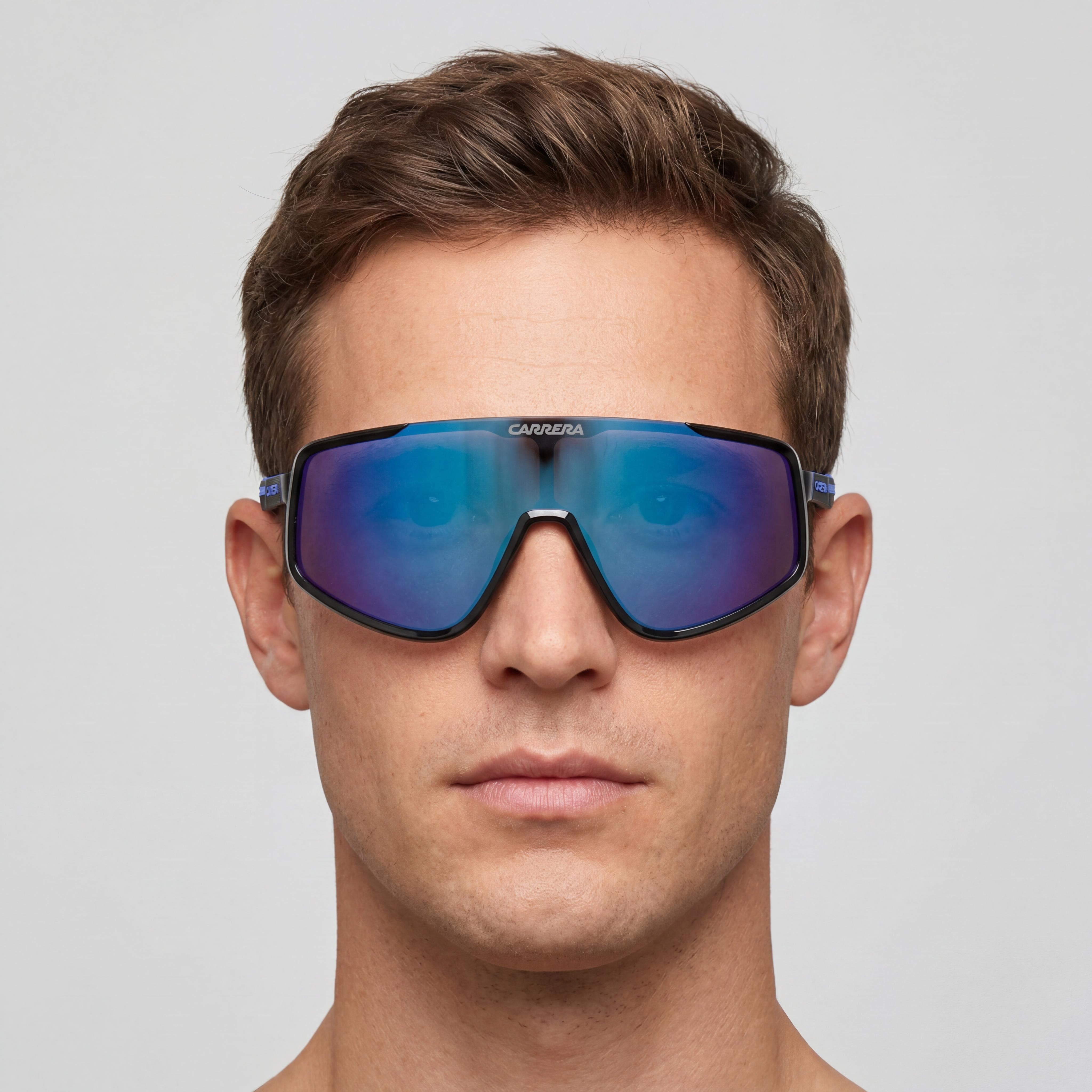 Carrera Casual Men's Black Blue ECO POLYAMIDE Non-Polarized Blue Multilayer UV Protected Sunglasses 99mm, Photo 5