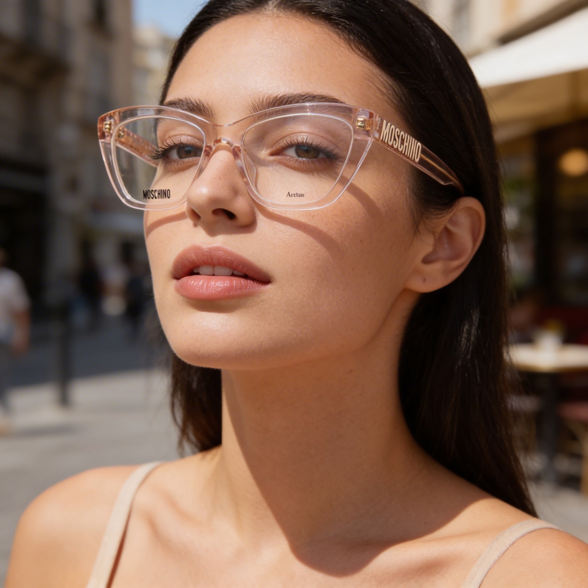 Moschino Modern Collection Mos629 Women's Sunglasses, featuring Nude Acetate Frame and Lenses, Lens Width 52mm, Photo 4