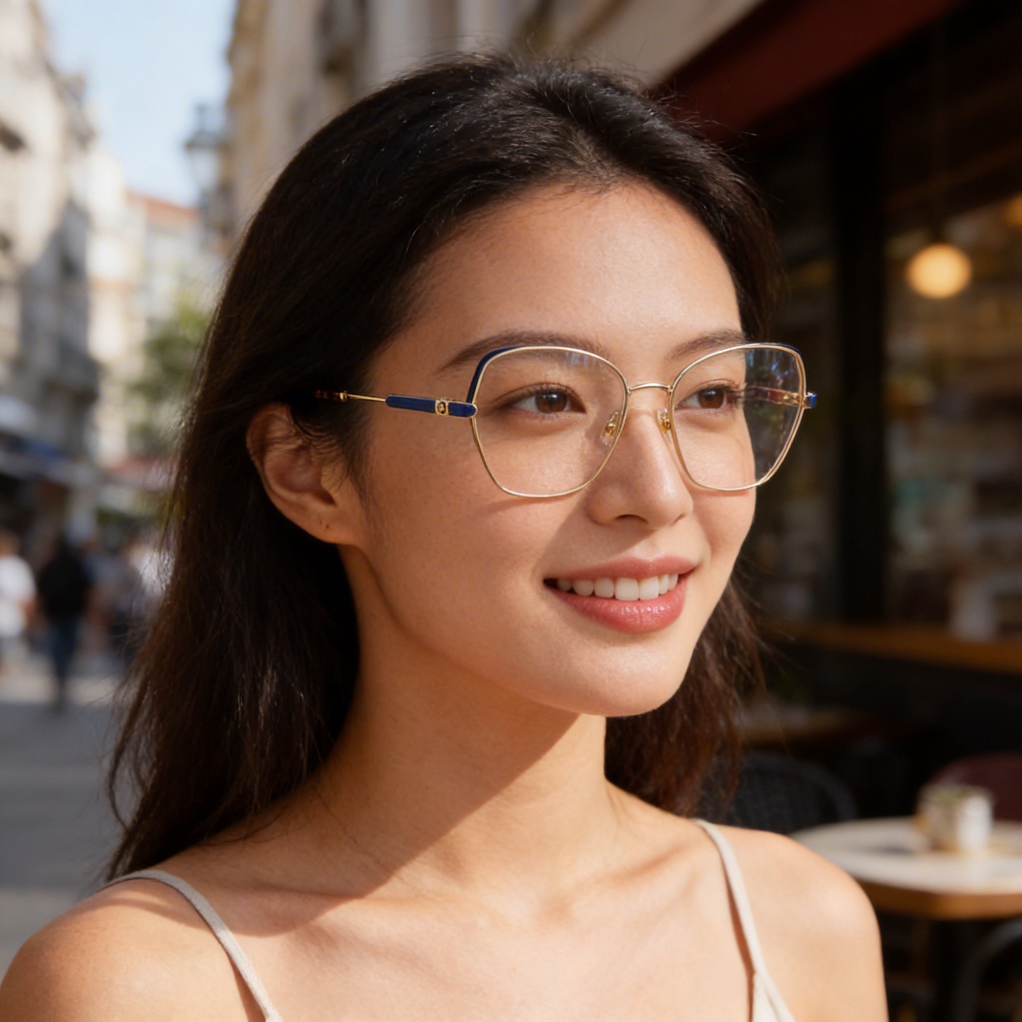 Kate Spade New York Casual Women's Gold Blue Acetate Frame Polarized Polycarbonate Sunglasses 47.5mm, Photo 6