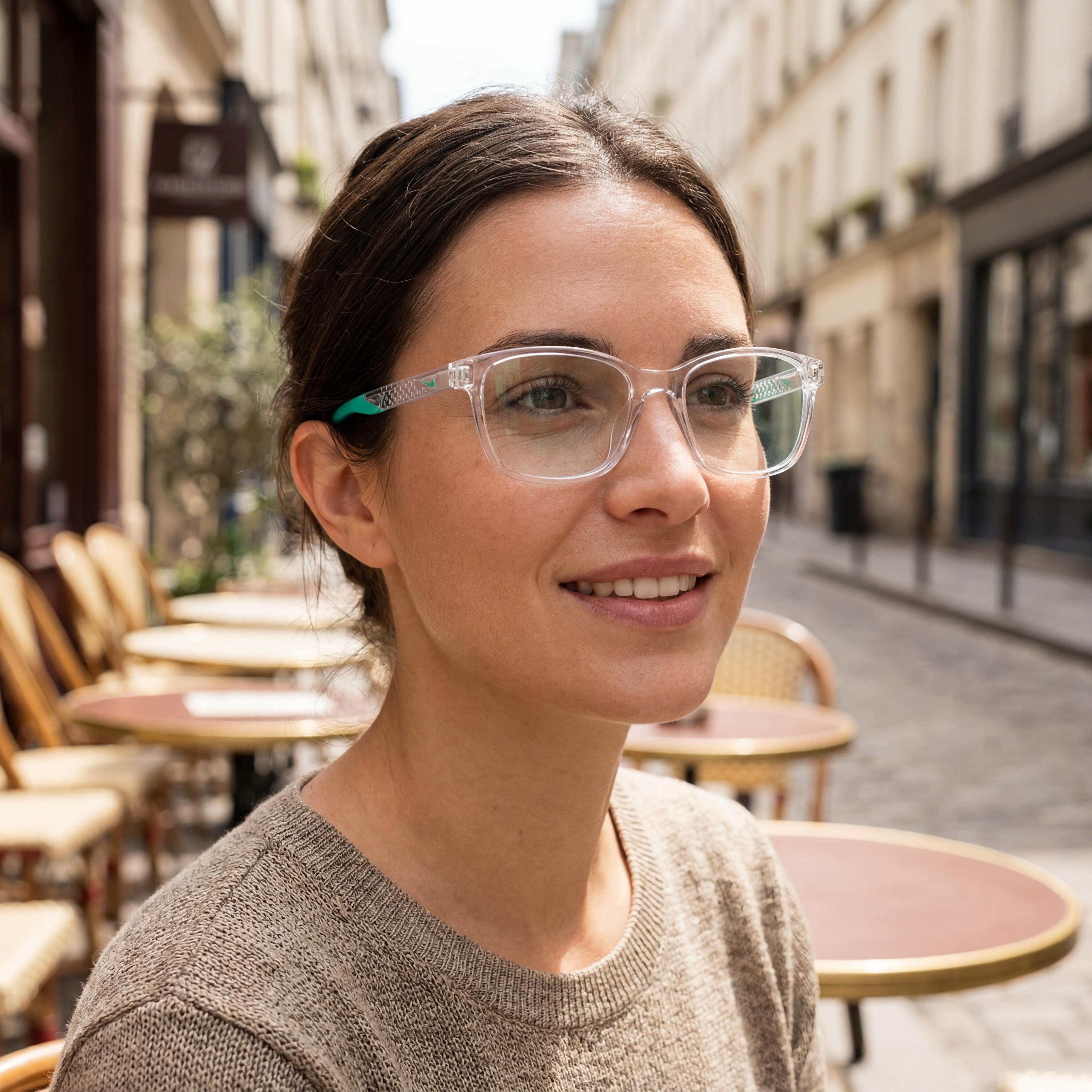 Nike 7278 Unisex Eyeglasses with a Clear Acetate Frame and Transparent Non- Lenses, Size 55-18-145, Photo 5