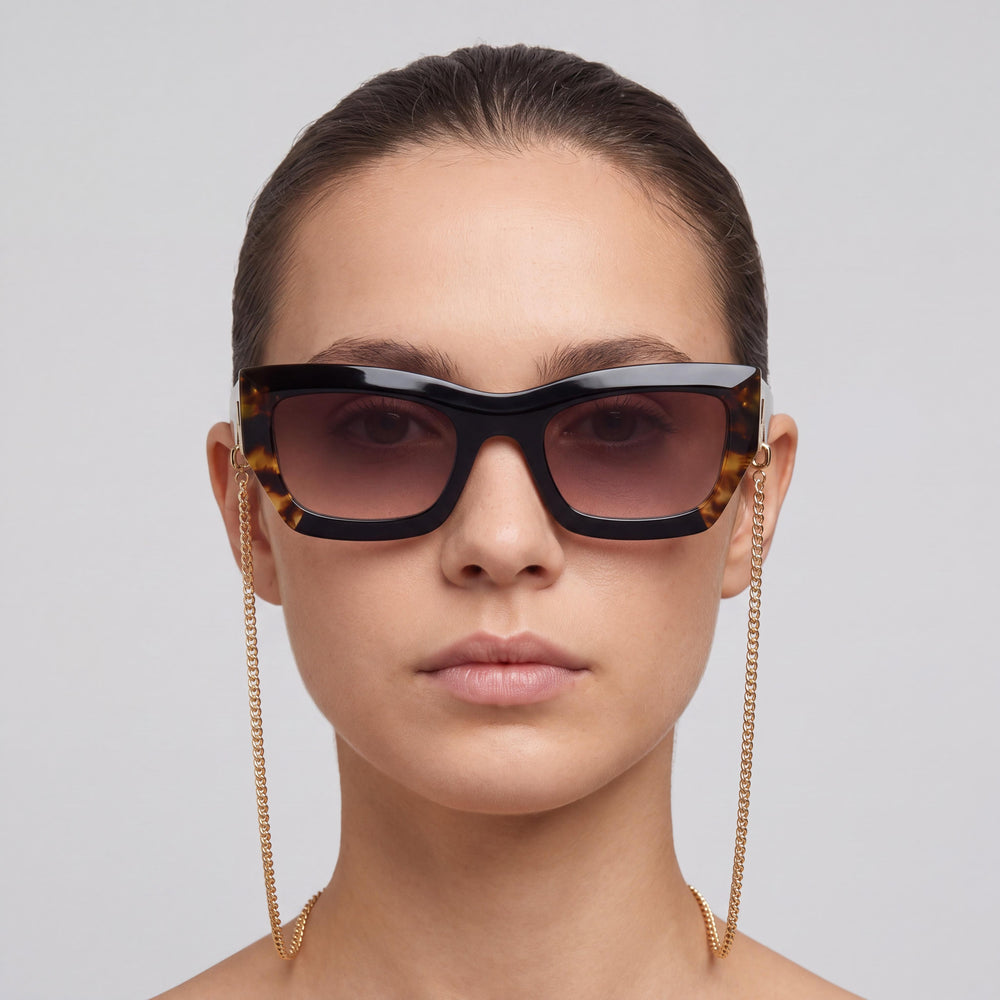 M Missoni Missoni Seasonal Unisex Black Havana Plastic Sunglasses, Brown Shaded Non-Polarized UV Lenses, 53mm