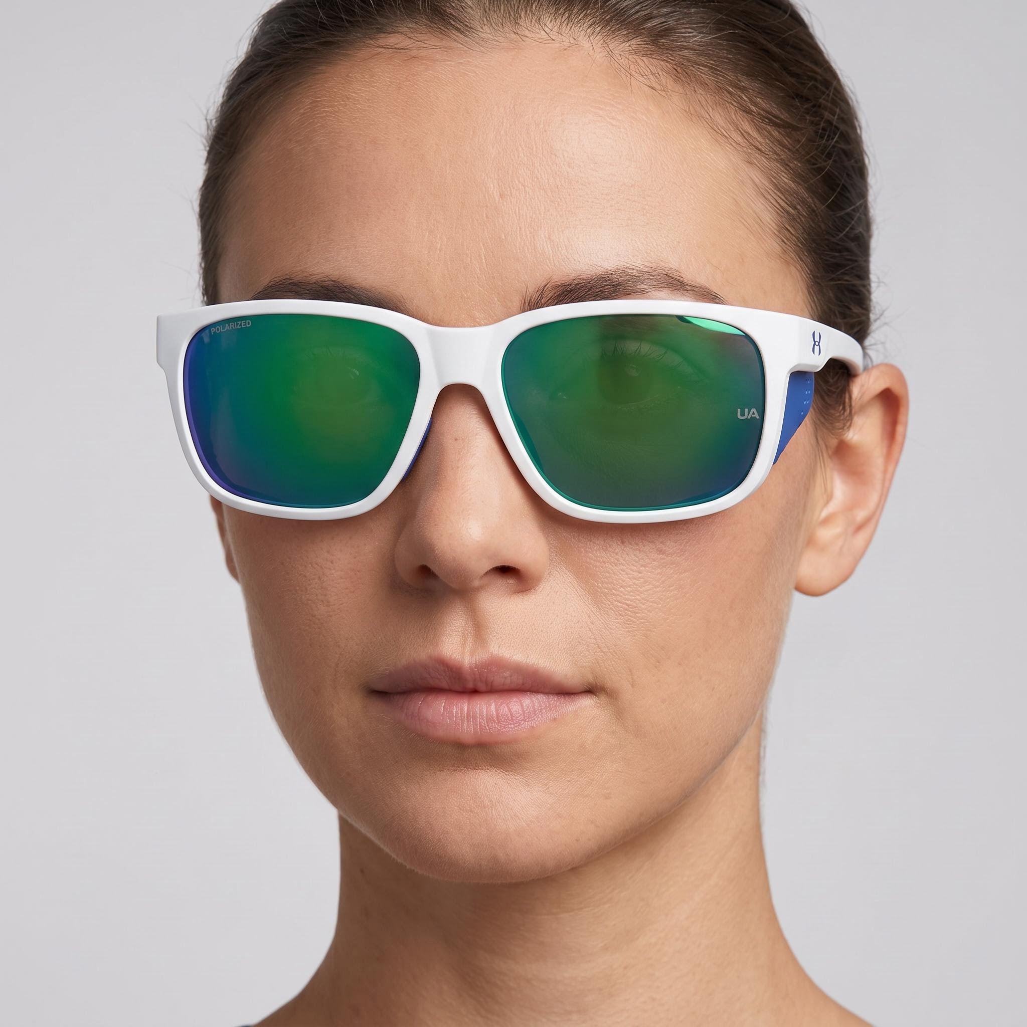 Under Armour Outdoor Women's White Blue Green Polyamide Frame Polarized UV Protection Sunglasses 58mm, Photo 5